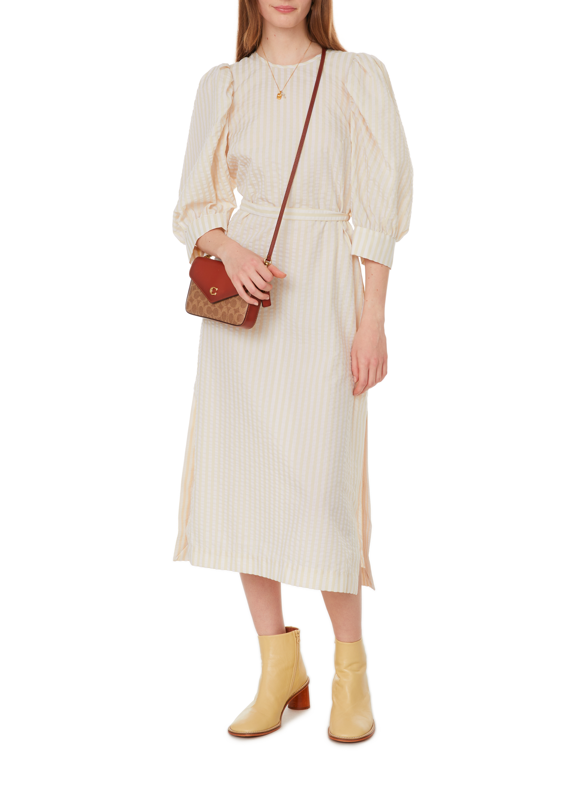Alya recycled polyester-blend midi dress BAUM UND PFERDGARTEN Beige