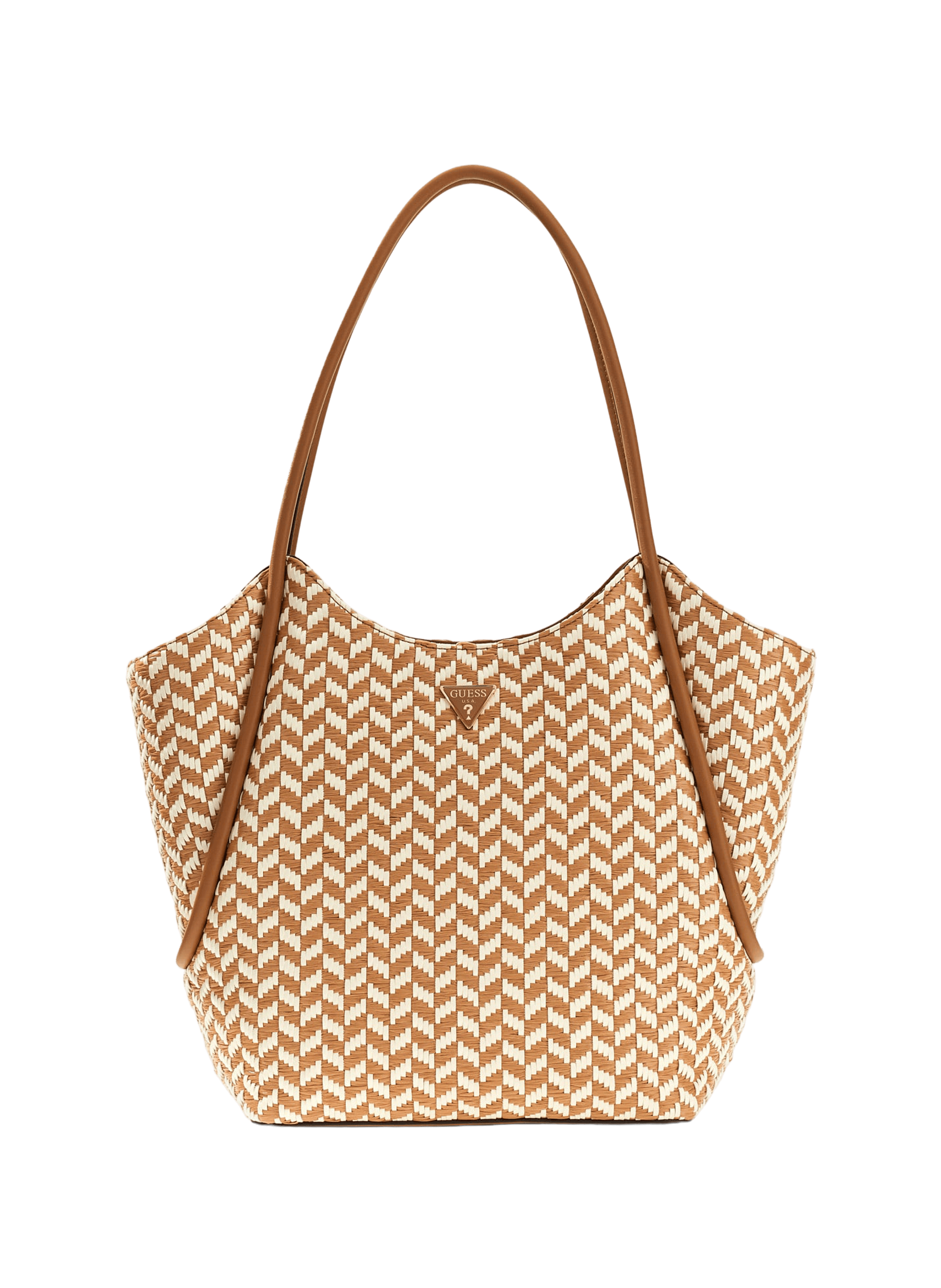 Braided shopping handbag by Tessi GUESS Brown