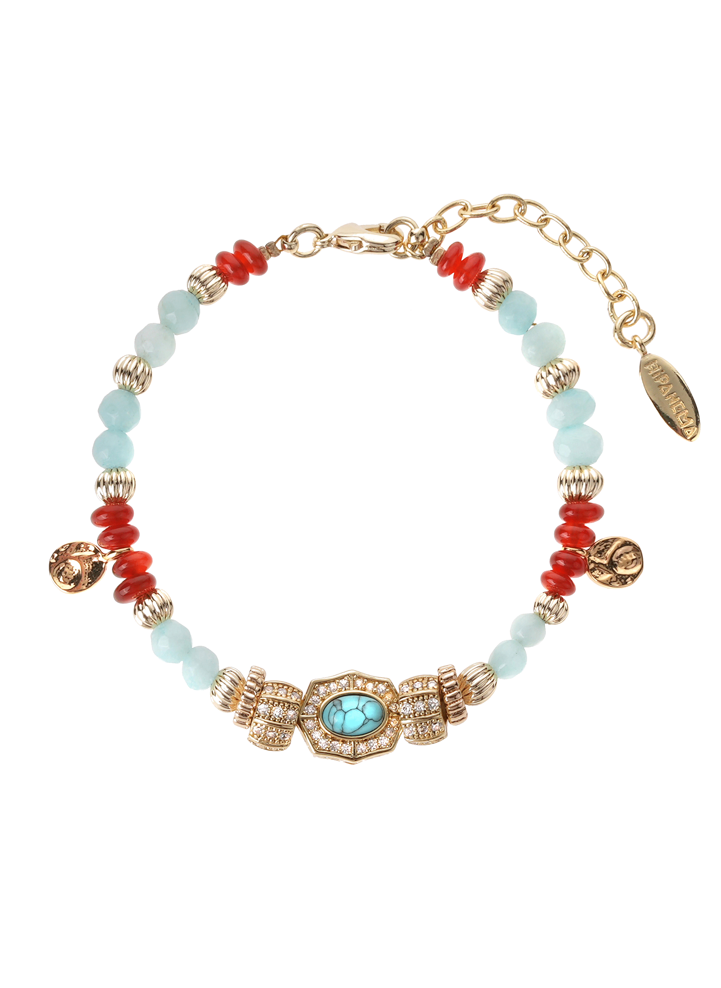 Bracelet de perles avec pampilles réglable banu HIPANEMA Bleu