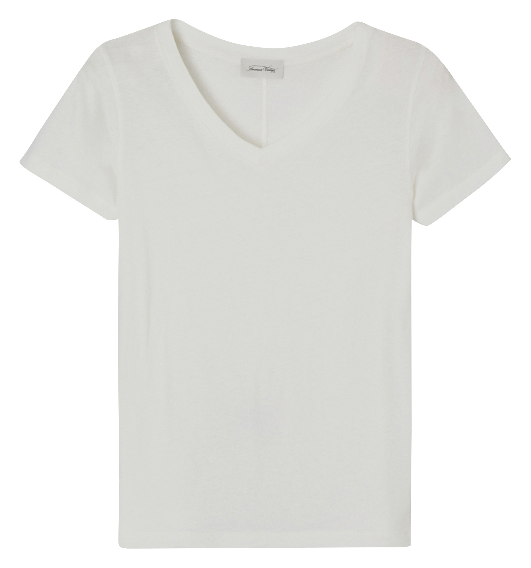 Tee-shirt col v en coton gamipy  Blanc
