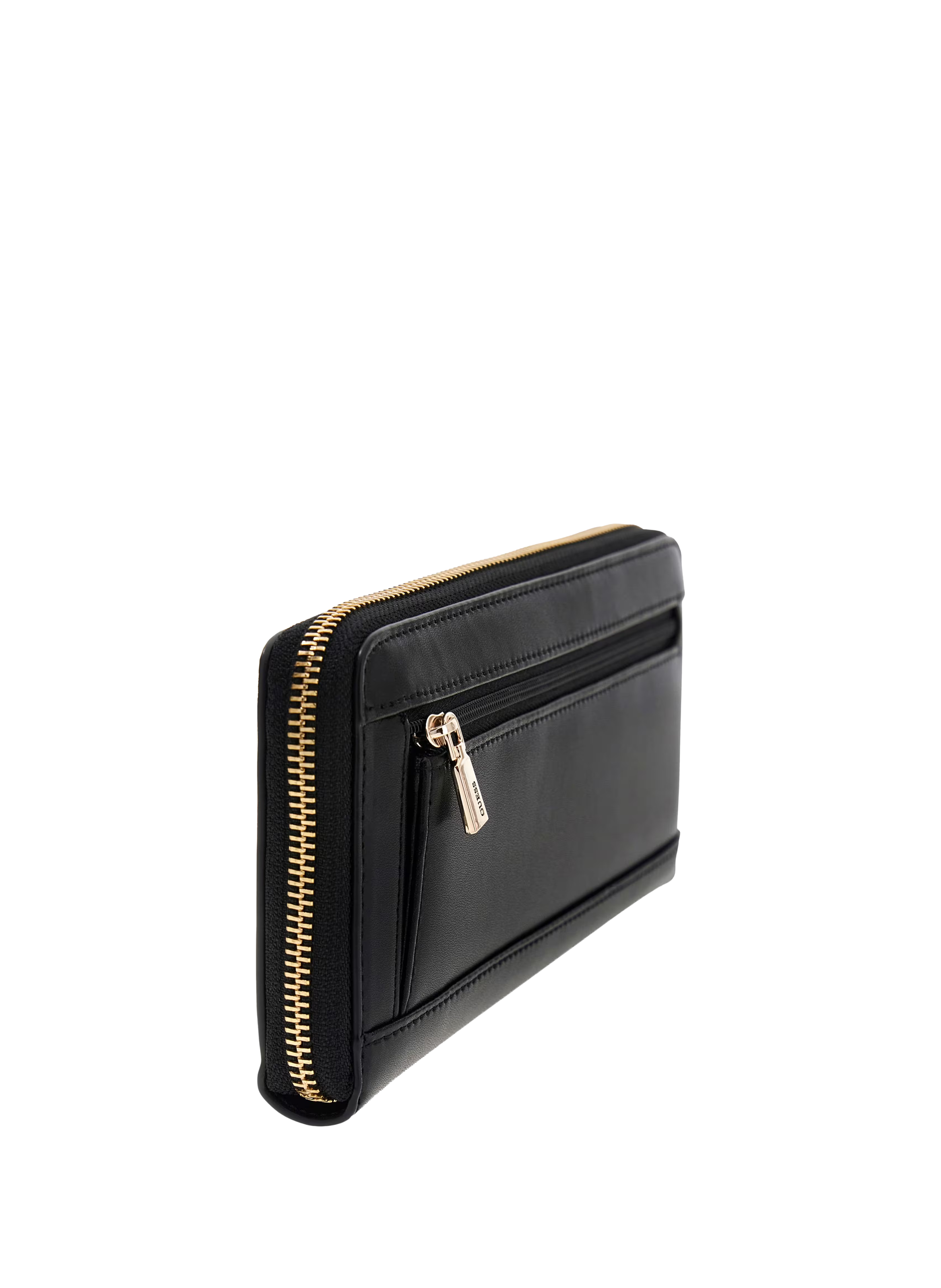 Portefeuille zip avec logo GUESS Noir