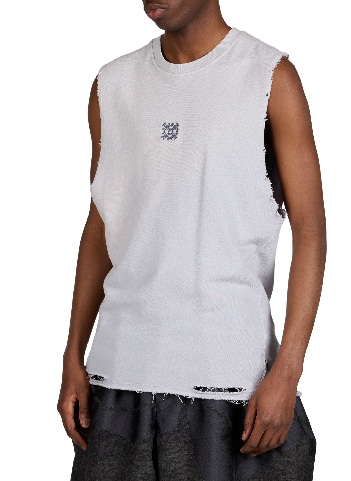 Ripped cotton tank top CALEB Grey