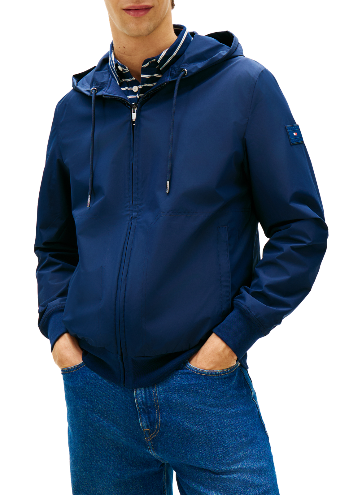 Reversible hooded sweatshirt in blended cotton TOMMY HILFIGER Blue