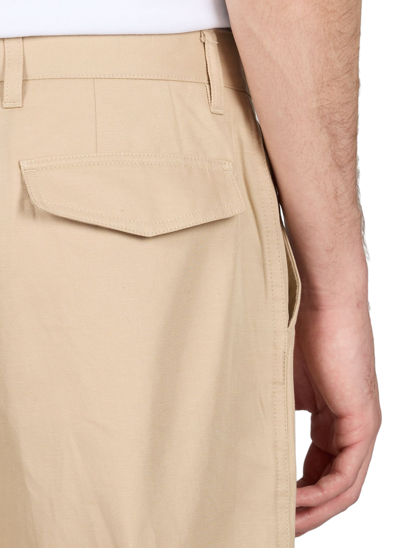 Pantalon Tapered fit en coton et lin PAUL SMITH Beige