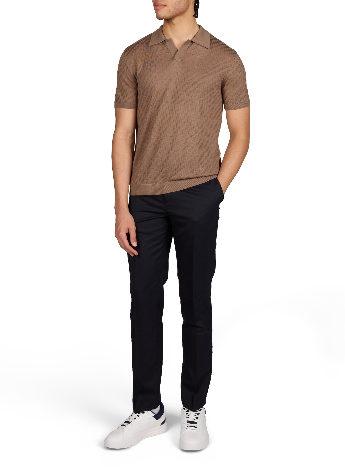 Short-sleeved polo shirt with logo EMPORIO ARMANI Brown