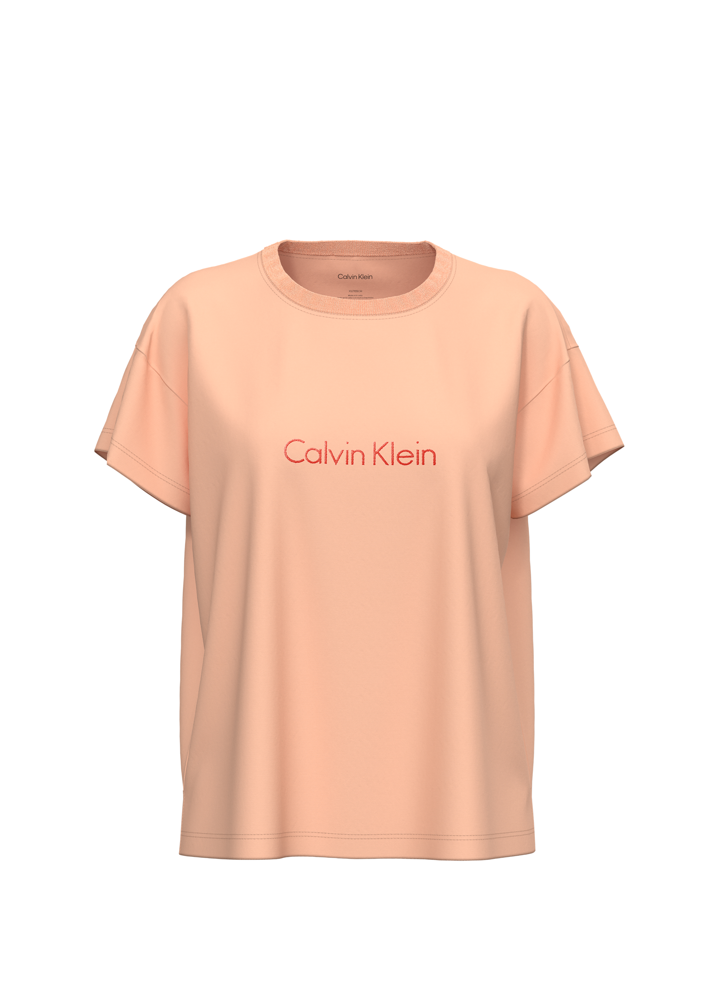 T-shirt broderie marque en coton mélangé CALVIN KLEIN Orange