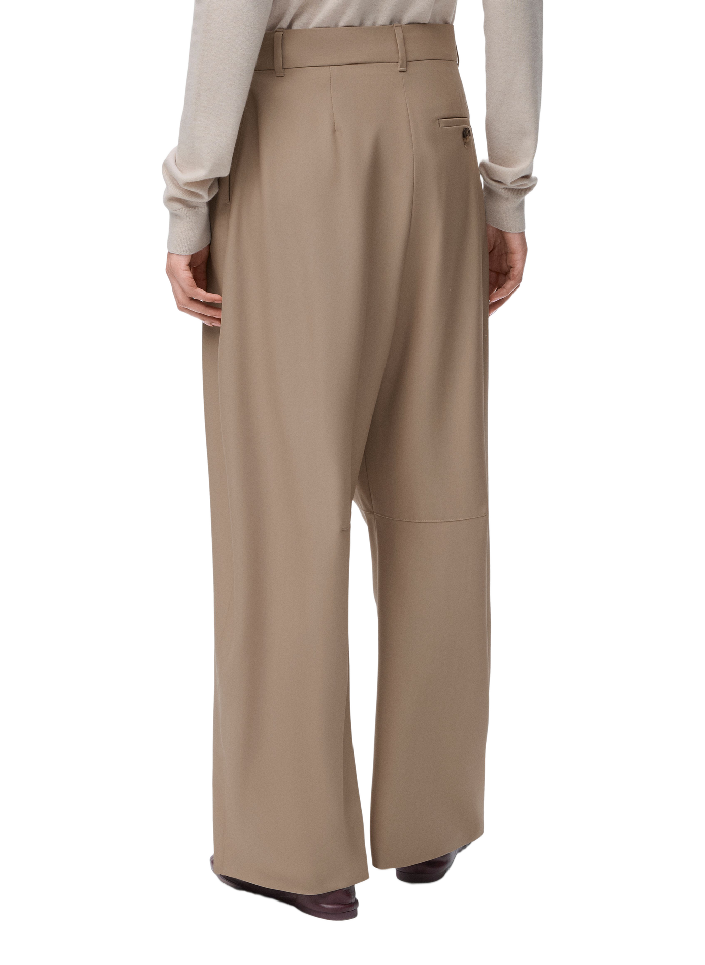 Pantalon tailleur barrel en laine LOEWE Beige