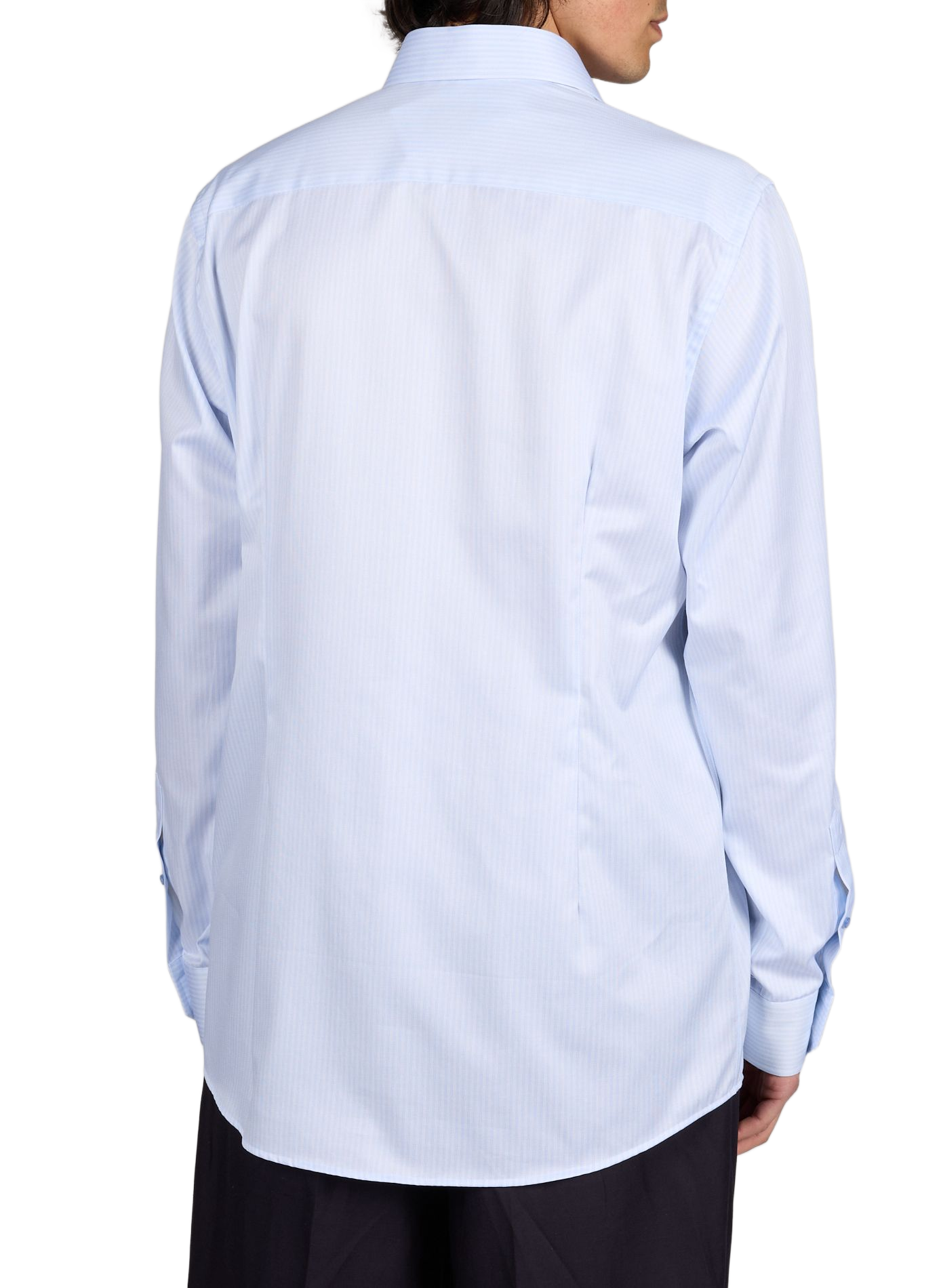 Chemise droite rayée Signature en coton ETON Bleu