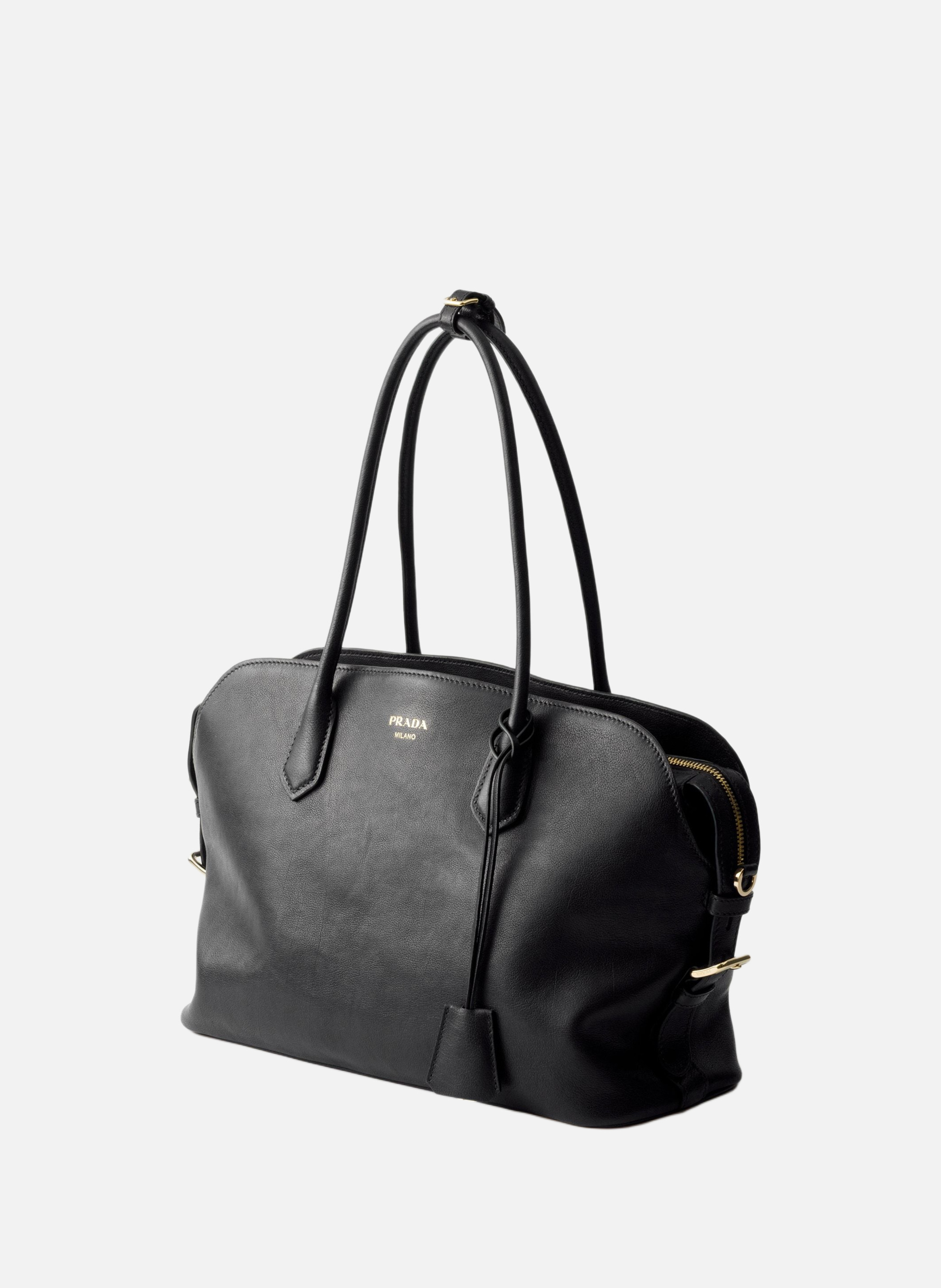 Grand cabas en cuir PRADA Noir