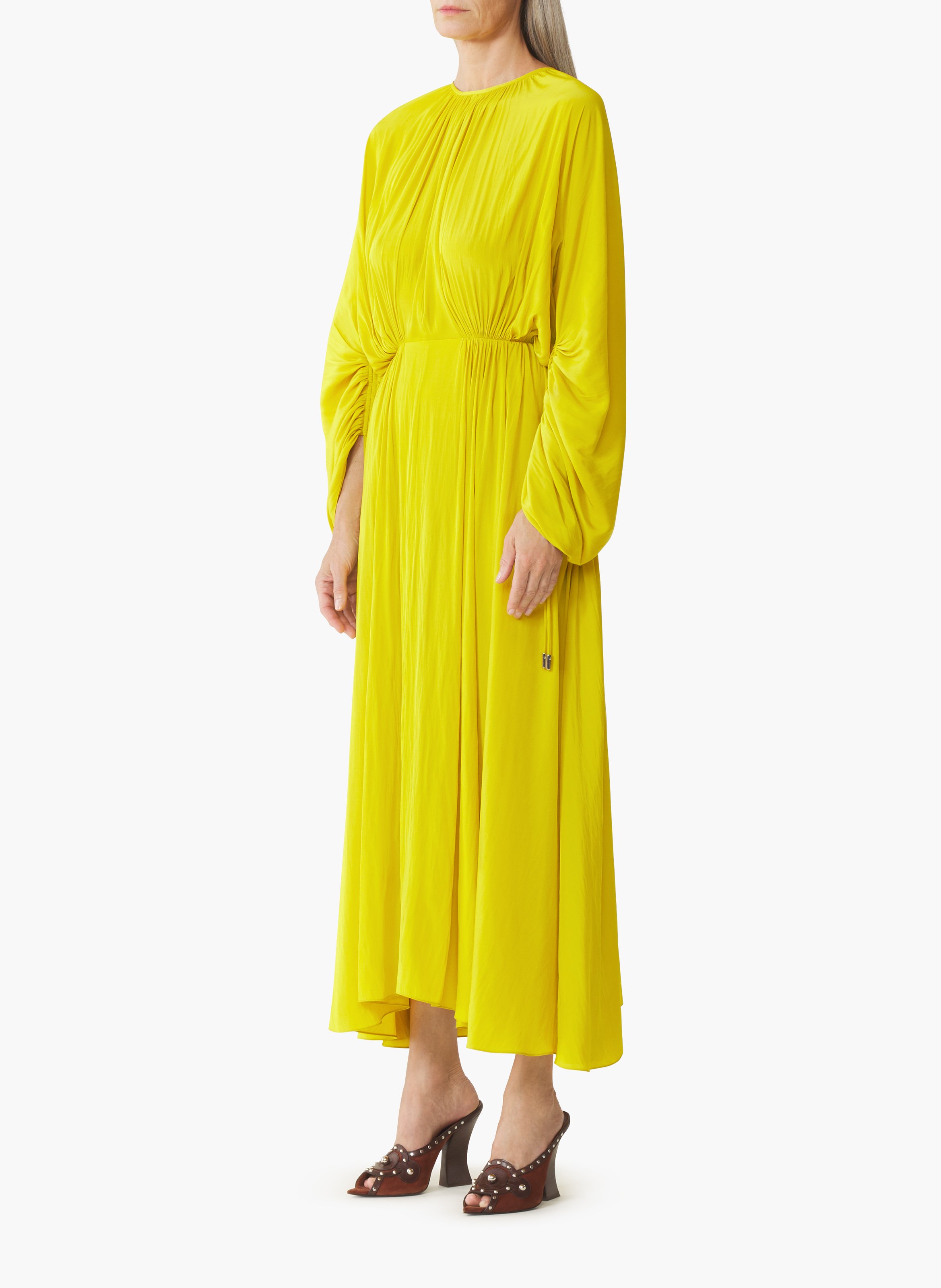 Robe cintrée en charmeuse LANVIN Jaune