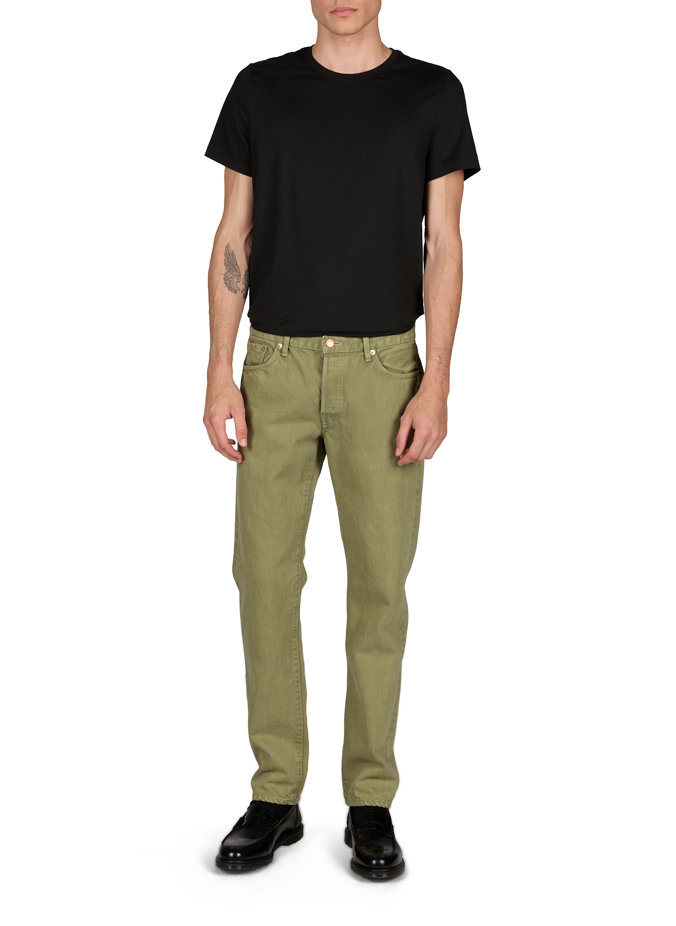 Straight cotton jeans EDWIN Green