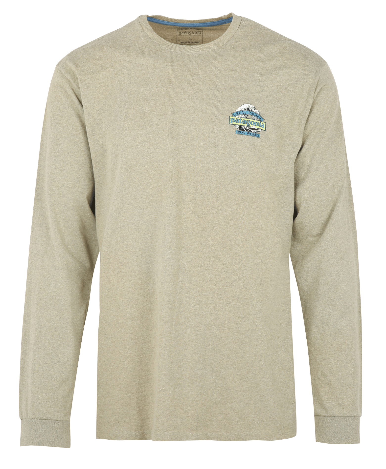 Straight round-neck t-shirt in blended recycled cotton PATAGONIA Beige