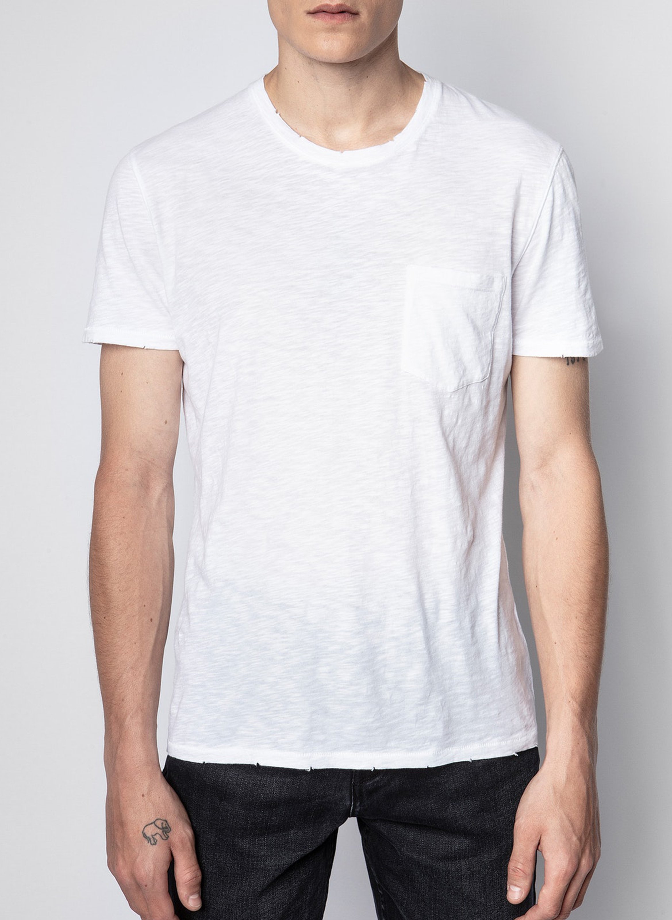 Tee-shirt droit en coton stockholm Wit