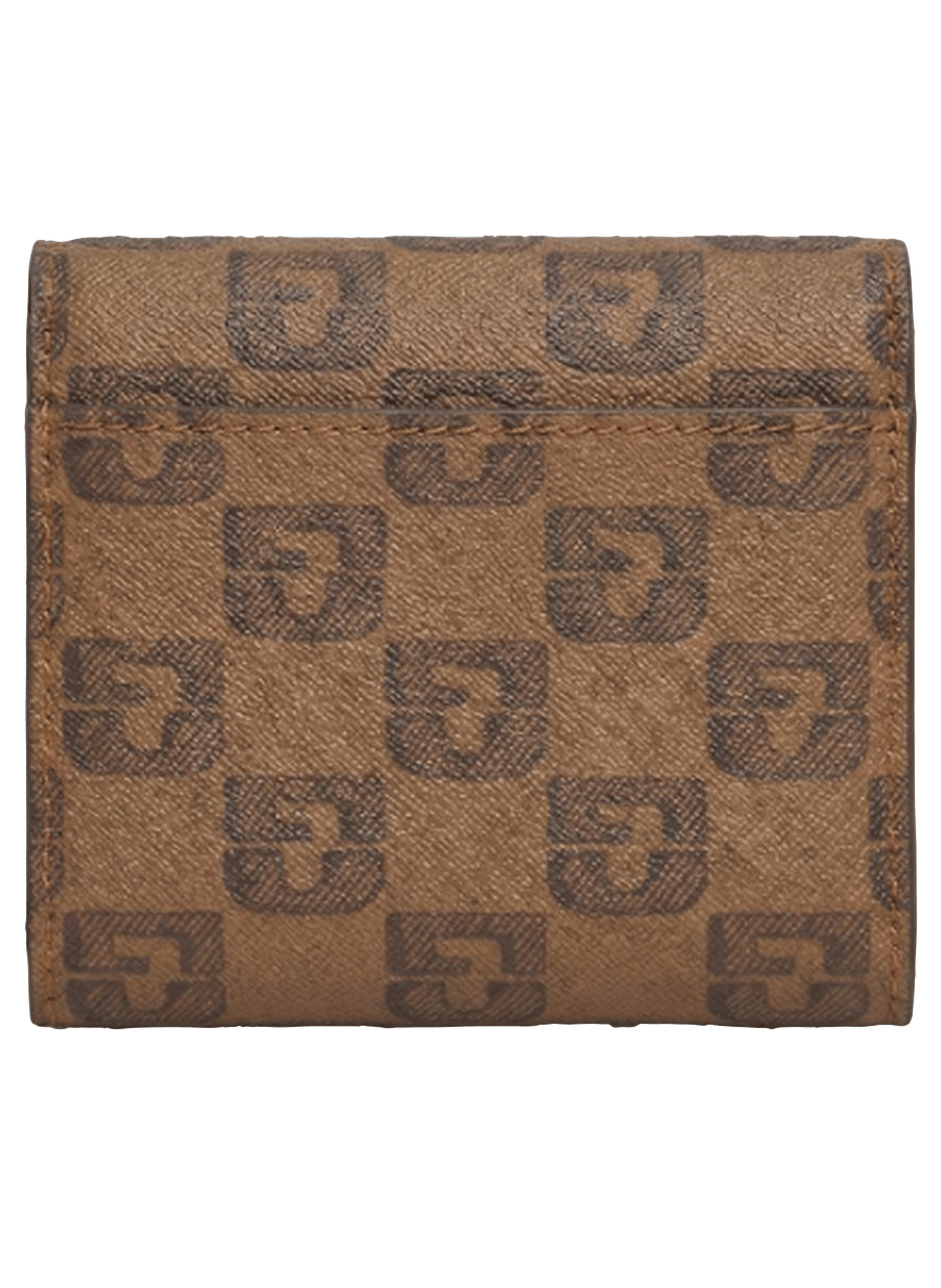 Petit portefeuille en toile enduite monogrammée et cuir – mini wallet GERARD DAREL Marron