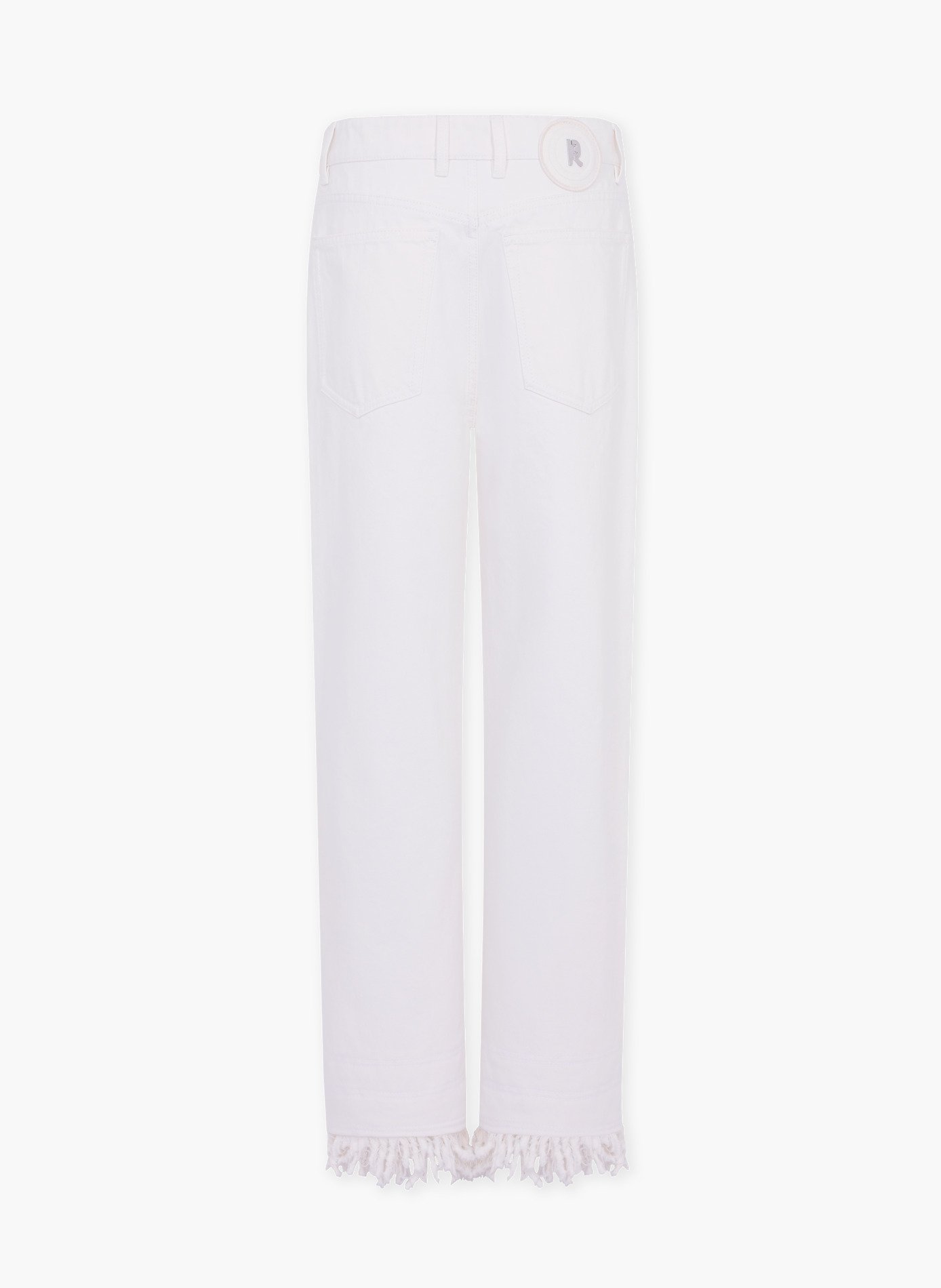 Jean baggy en denim avec franges RABANNE Blanc