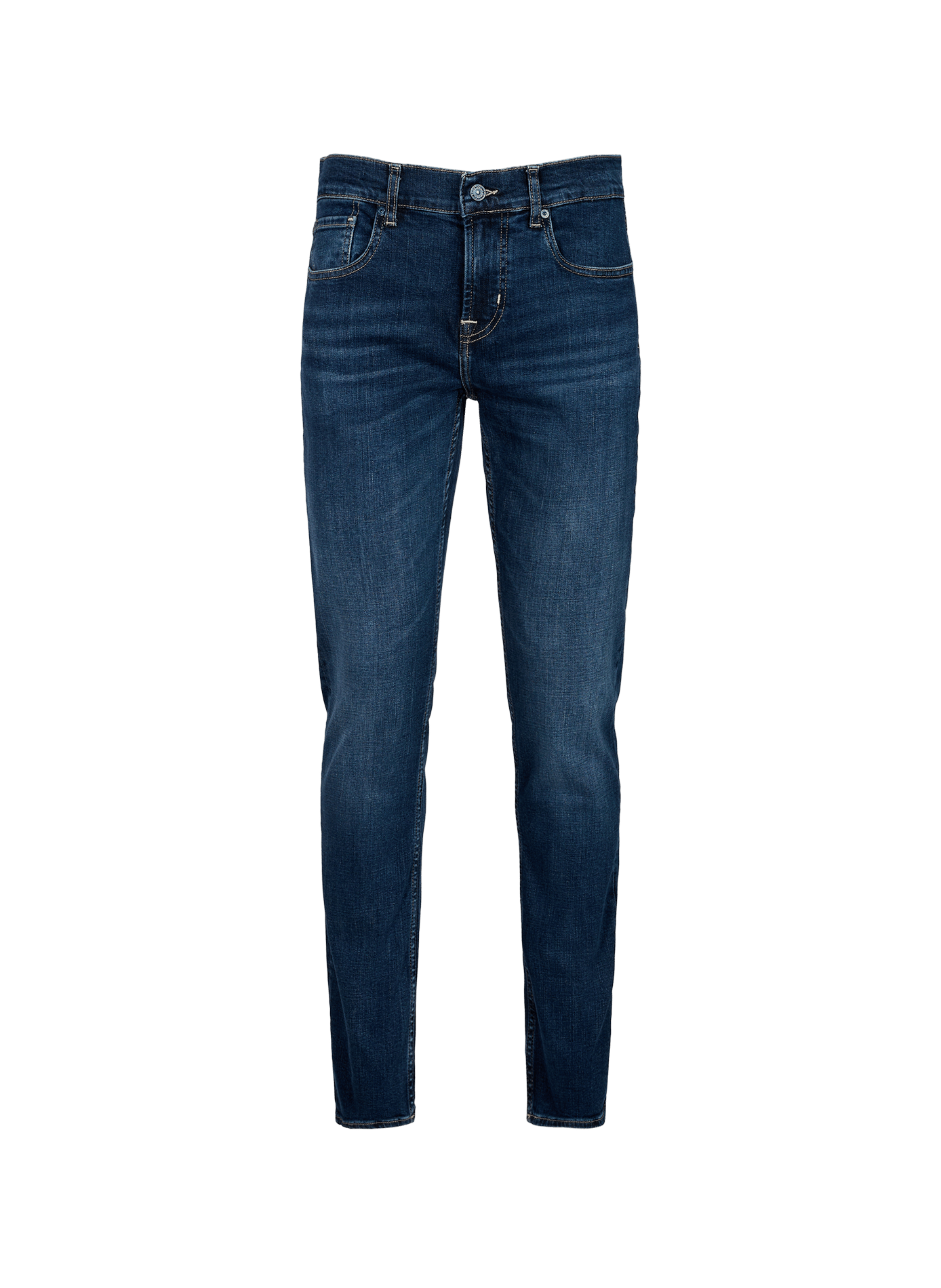 Slim fit washed denim jeans in blended cotton 7 FOR ALL MANKIND Blue