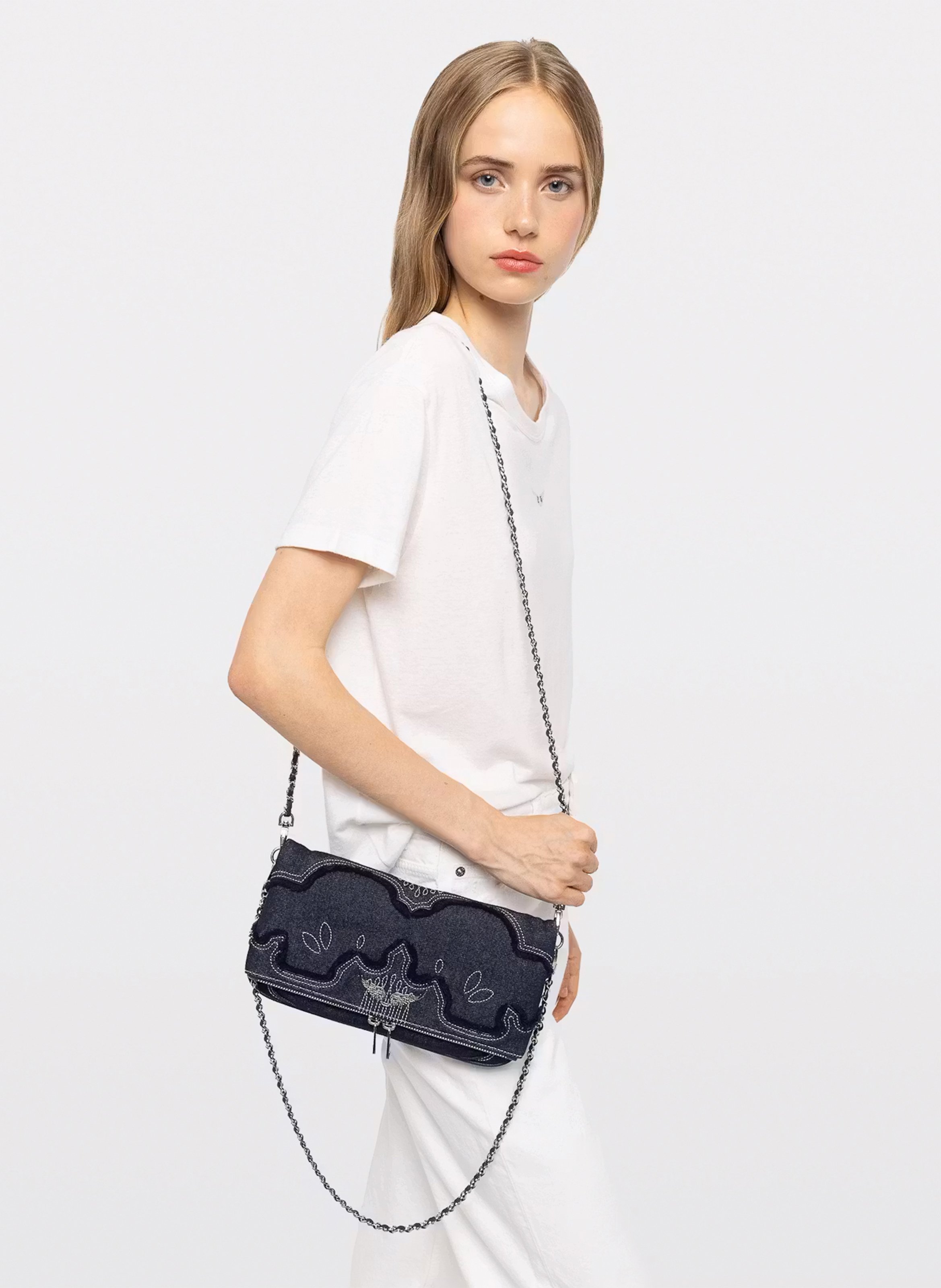Sac bandoulière en coton mélangé rock ZADIG&VOLTAIRE Bleu