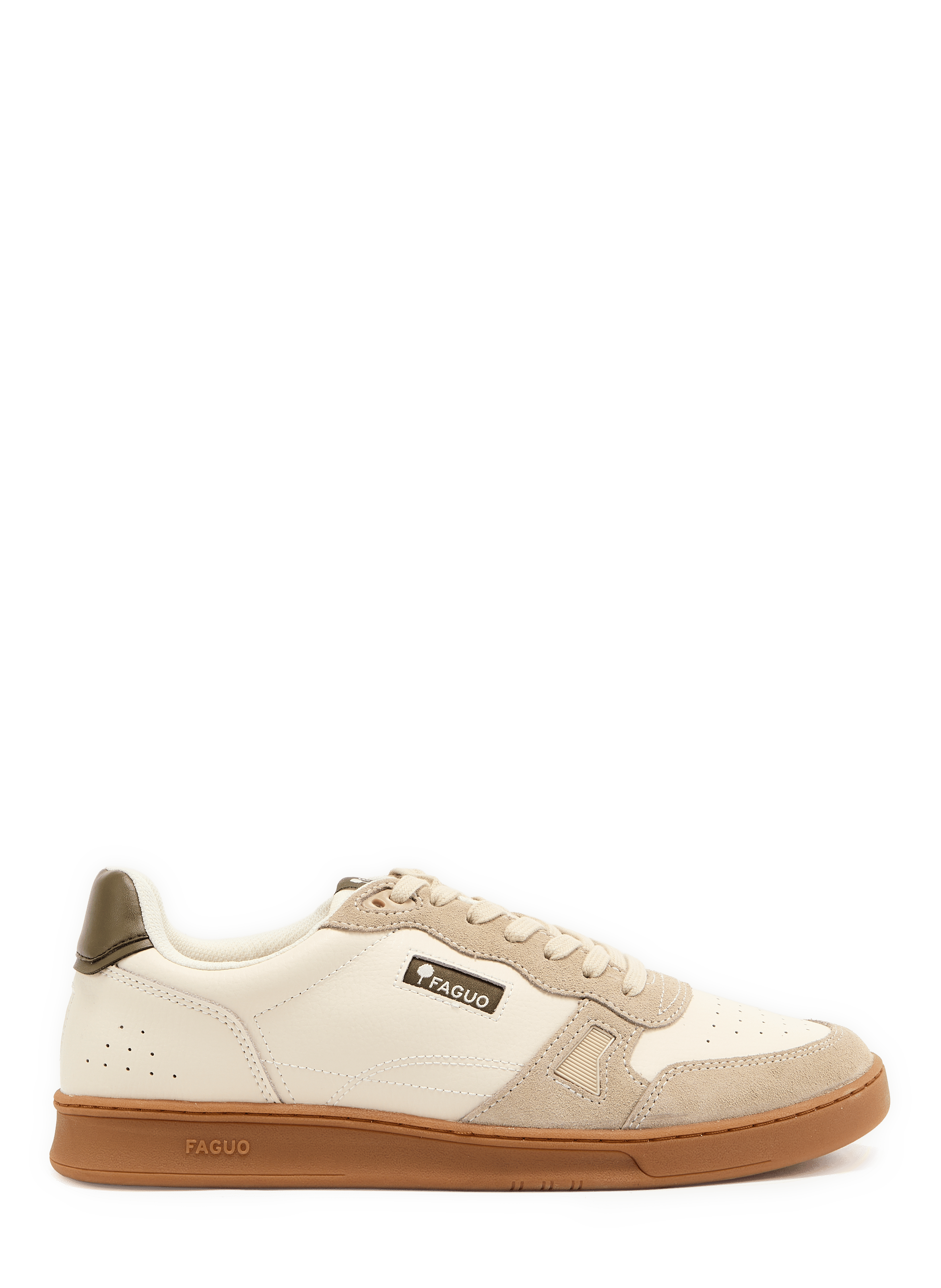 Mixed leather sneakers FAGUO Beige