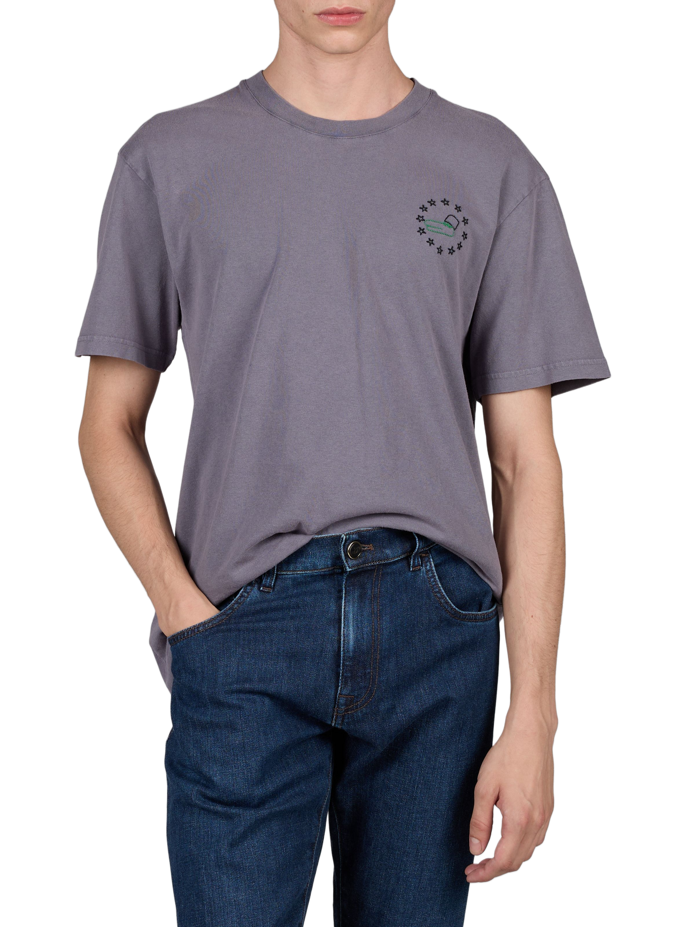 T-shirt Patureau "Petite annonce" en coton MAISON LABICHE Marron