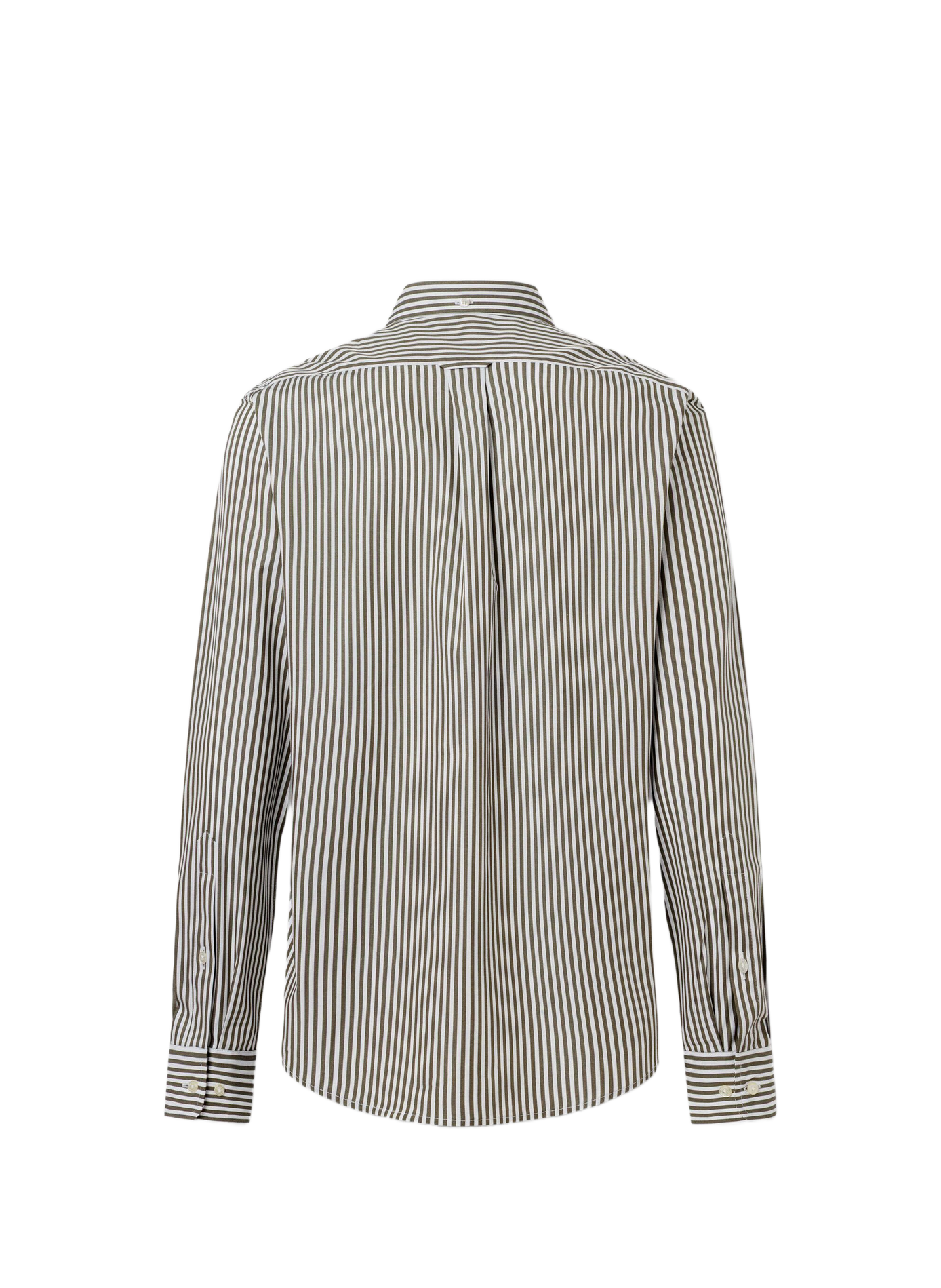 Rechte gestreepte katoenen blouse met knoopkraag FACONNABLE Kaki