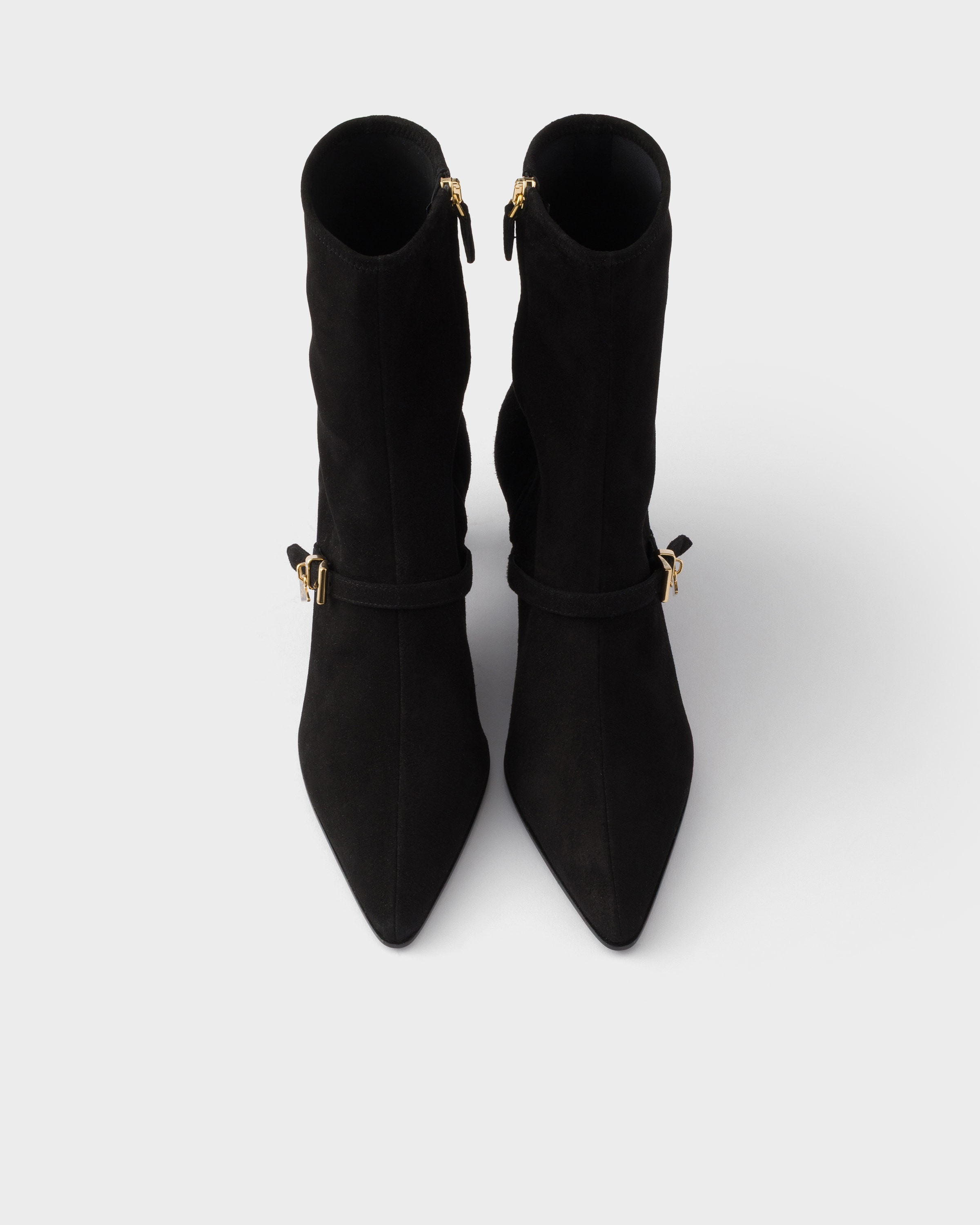Bottines en veau velours stretch PRADA Noir