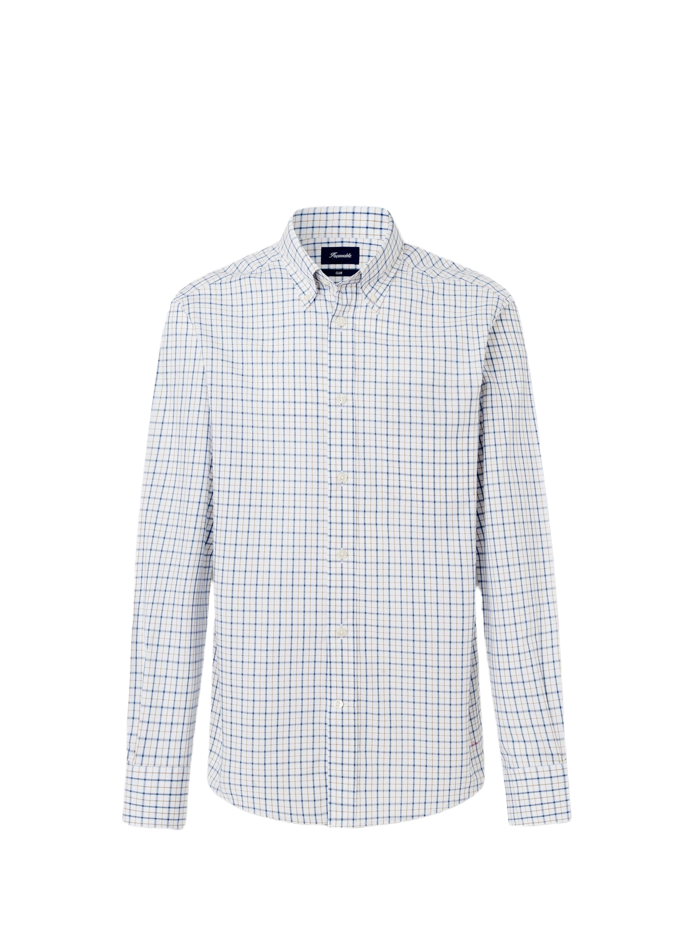 Chemise droite à carreaux en coton FACONNABLE Beige