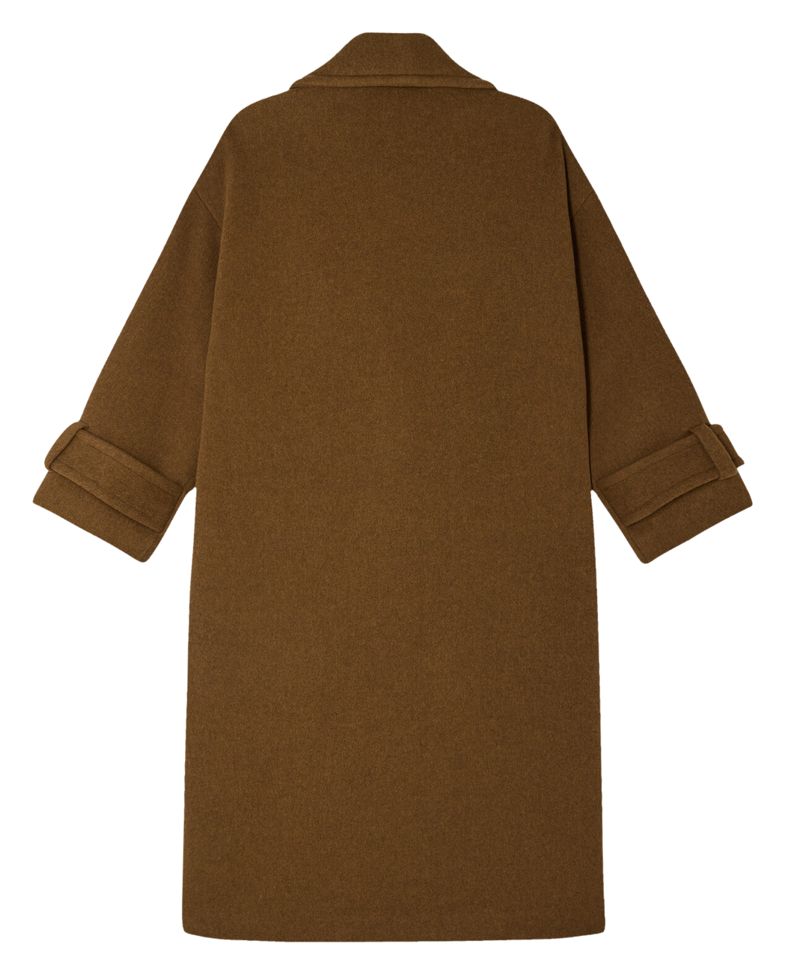 Manteau droit col tailleur en laine mélangée mia SESSUN Marron