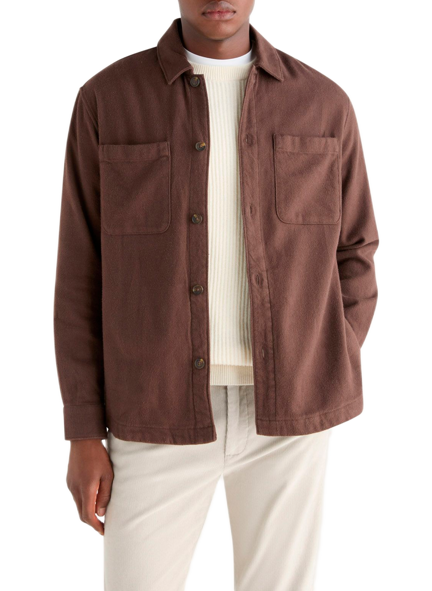 Camisa a rayas de algodón DOCKERS Marrón