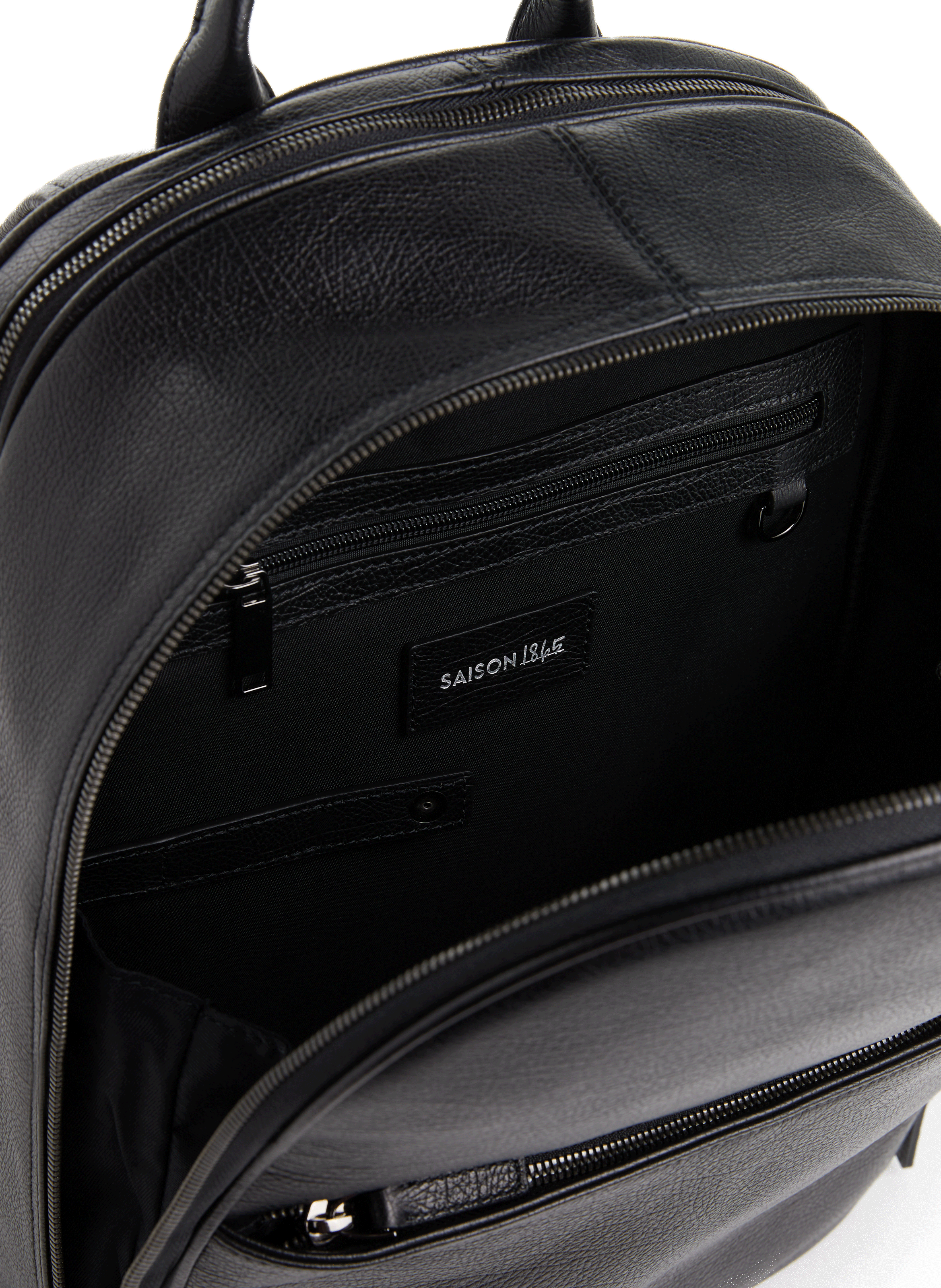 Leather backpack SAISON 1865 Black