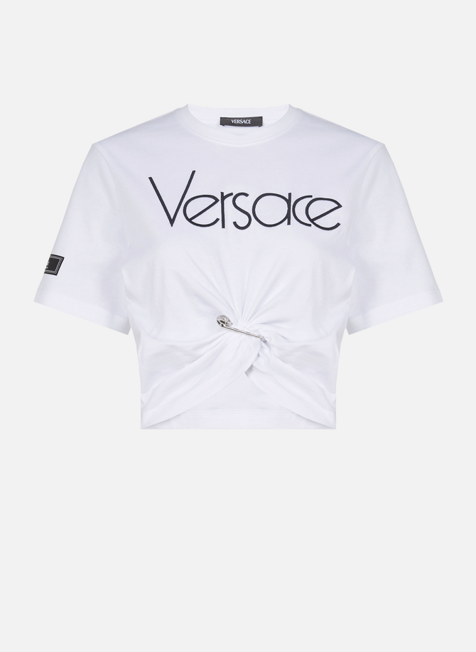 T-shirt with VERSACE brooch
