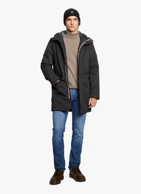 Parka droite à capuche | Noir by K-WAY Parka droite à capuche Noir