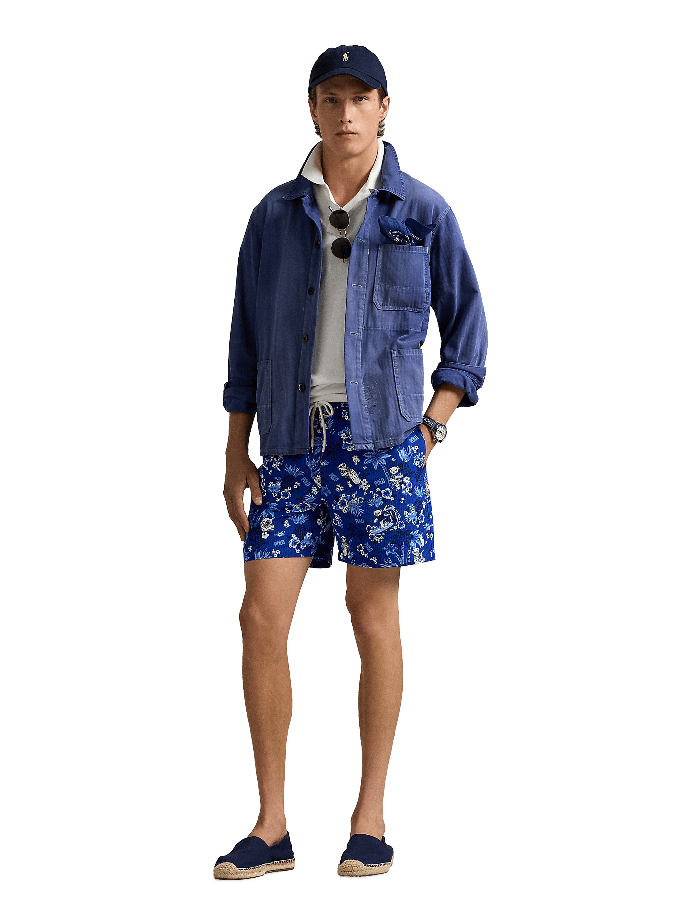 Patterned swim shorts Blue
