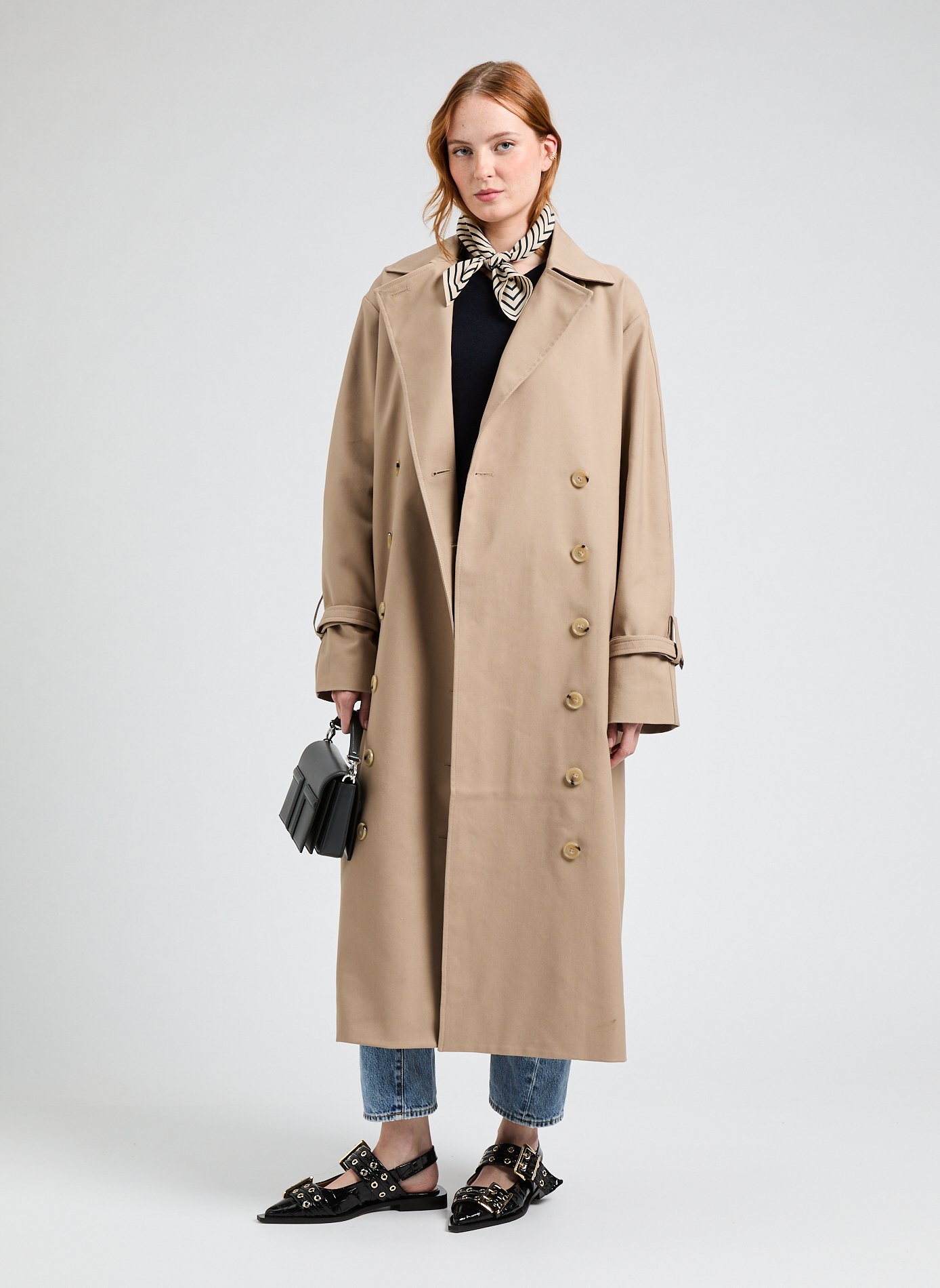 Cotton-blend trench coat TOTEME Brown