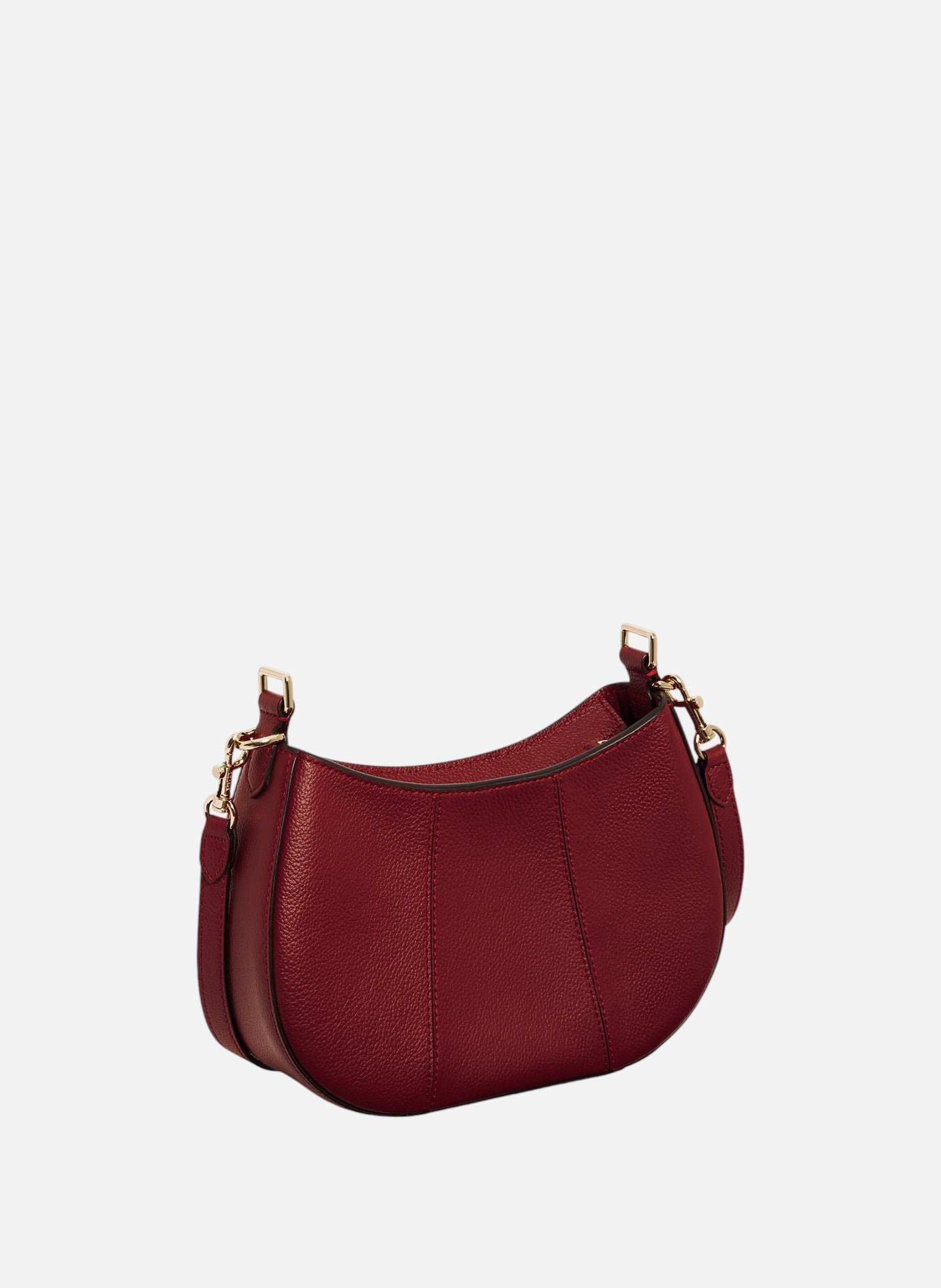 Petit sac demi-lune juliette en cuir grainé LE TANNEUR Rouge