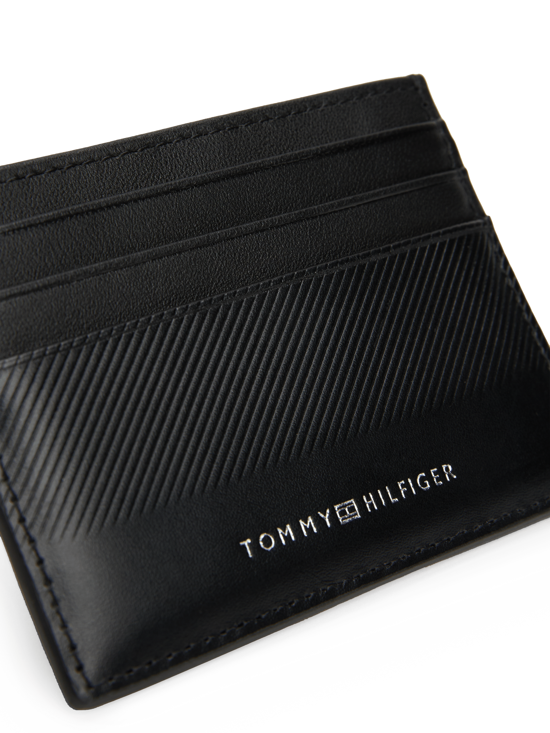 Leather card holder TOMMY HILFIGER Black