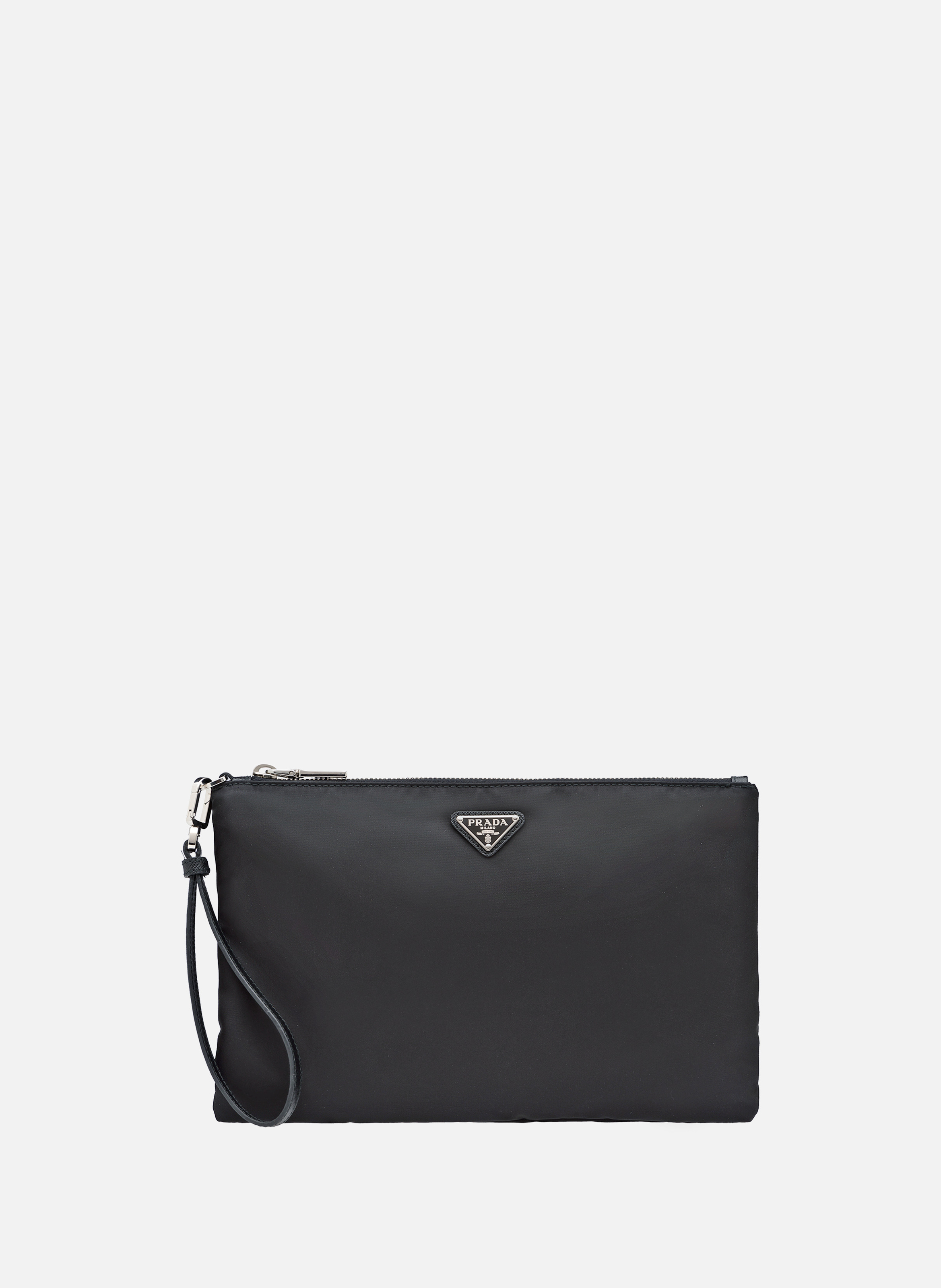 Pochette en re-nylon et cuir saffiano PRADA Noir