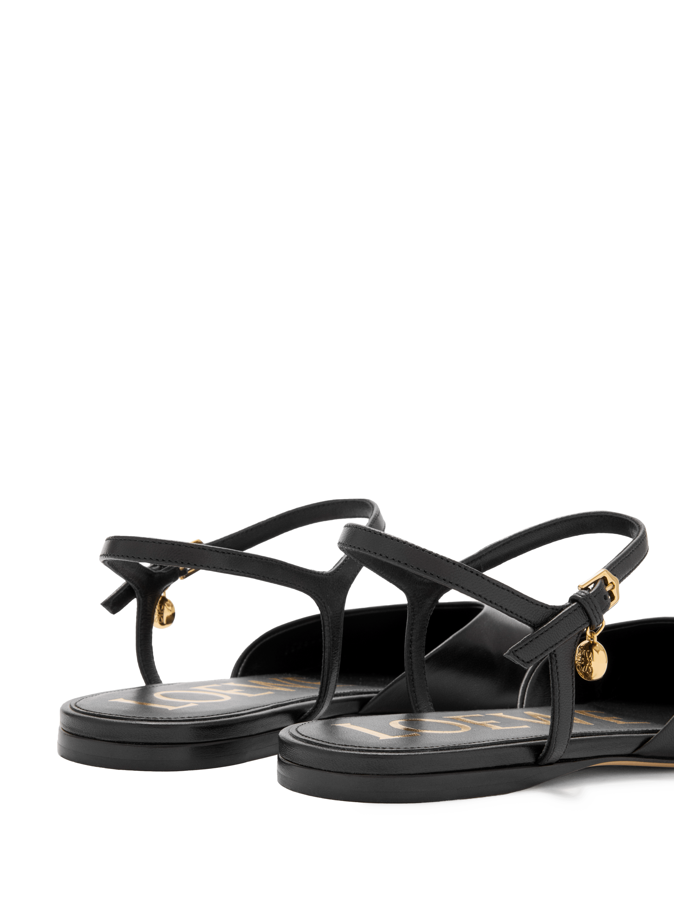 Ankle strap lamb leather ballet flats LOEWE Black