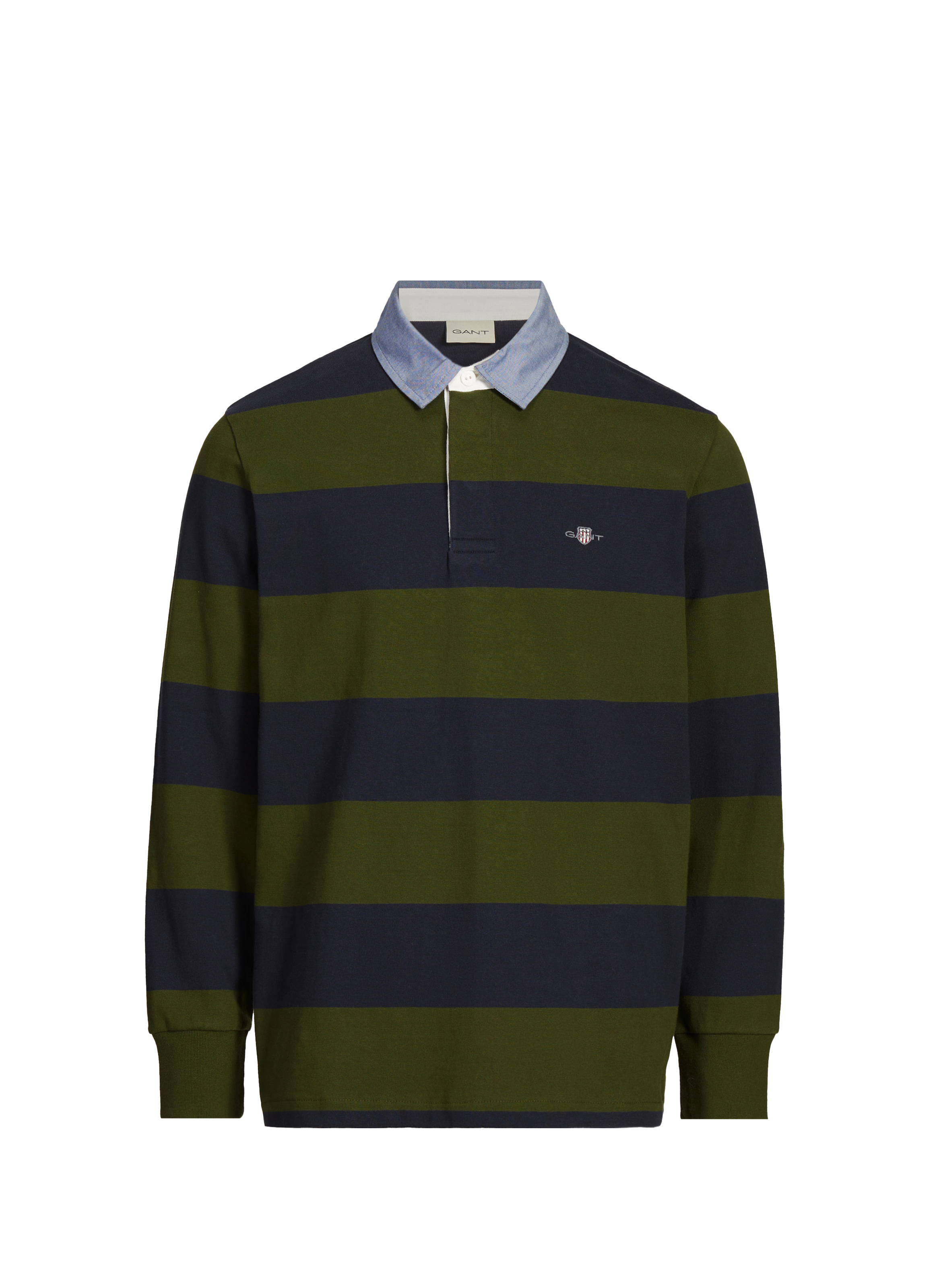 Long-sleeved cotton polo shirt GANT Green