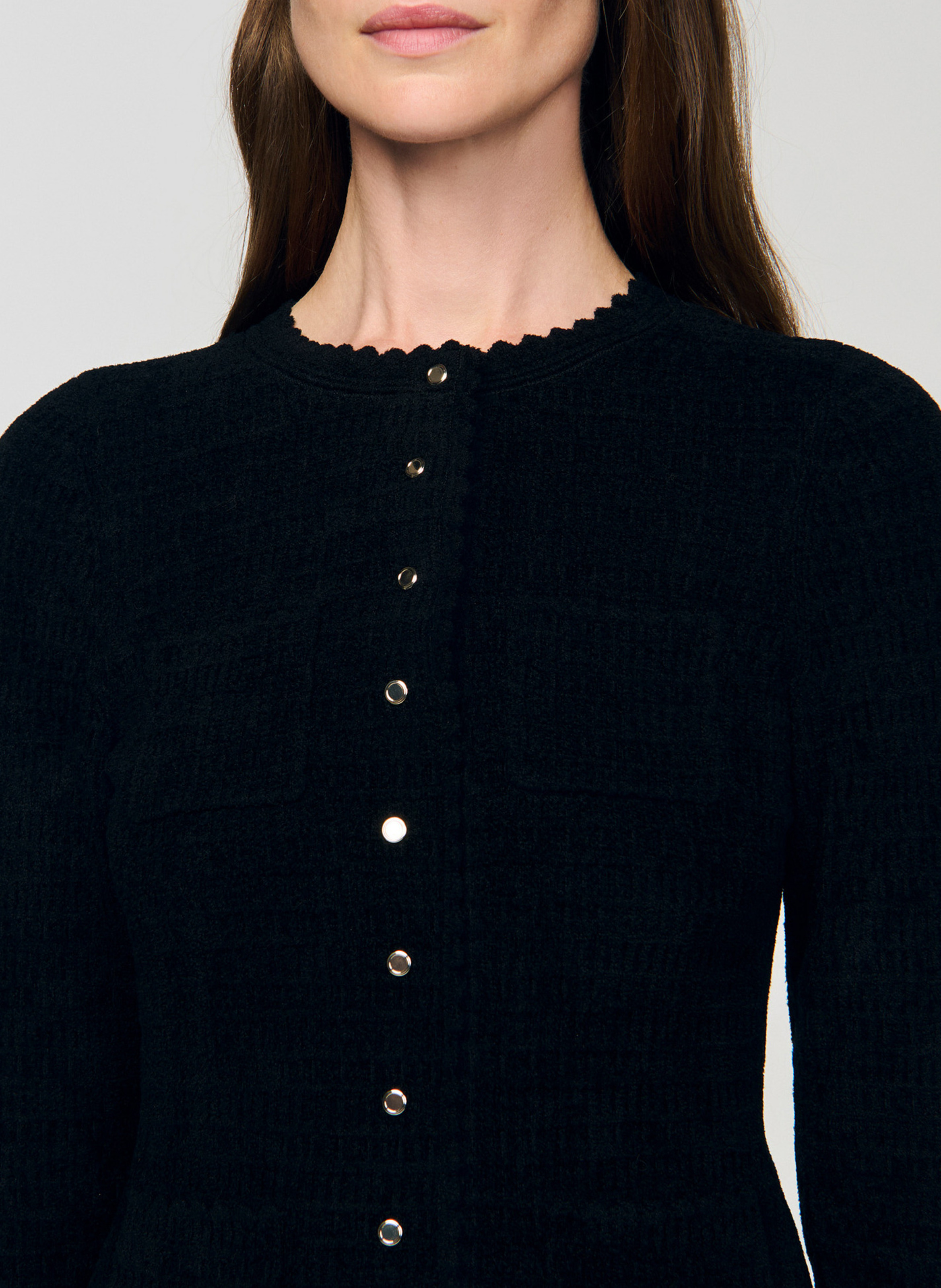 Robe midi col rond SANDRO Noir