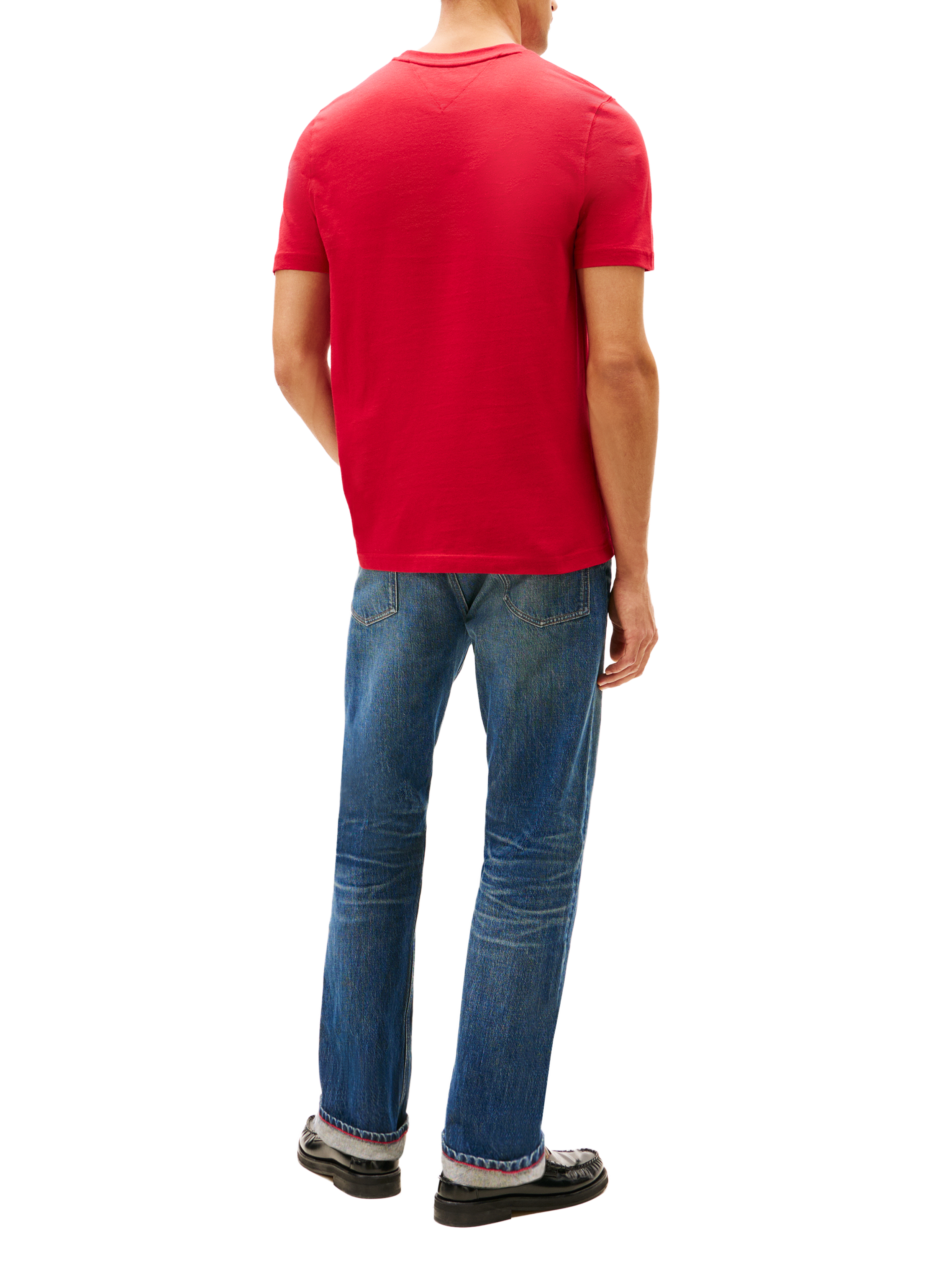T-shirt manches courtes avec logo brodé TOMMY HILFIGER Rouge