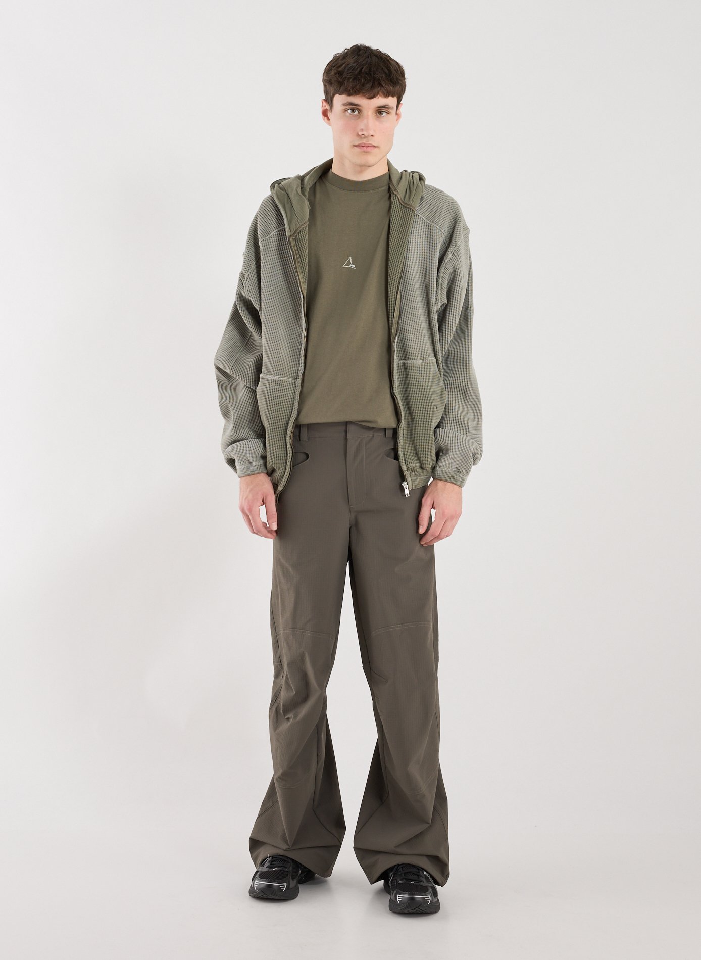 Sweat à capuche zippé Bee Sun en coton ROA Kaki