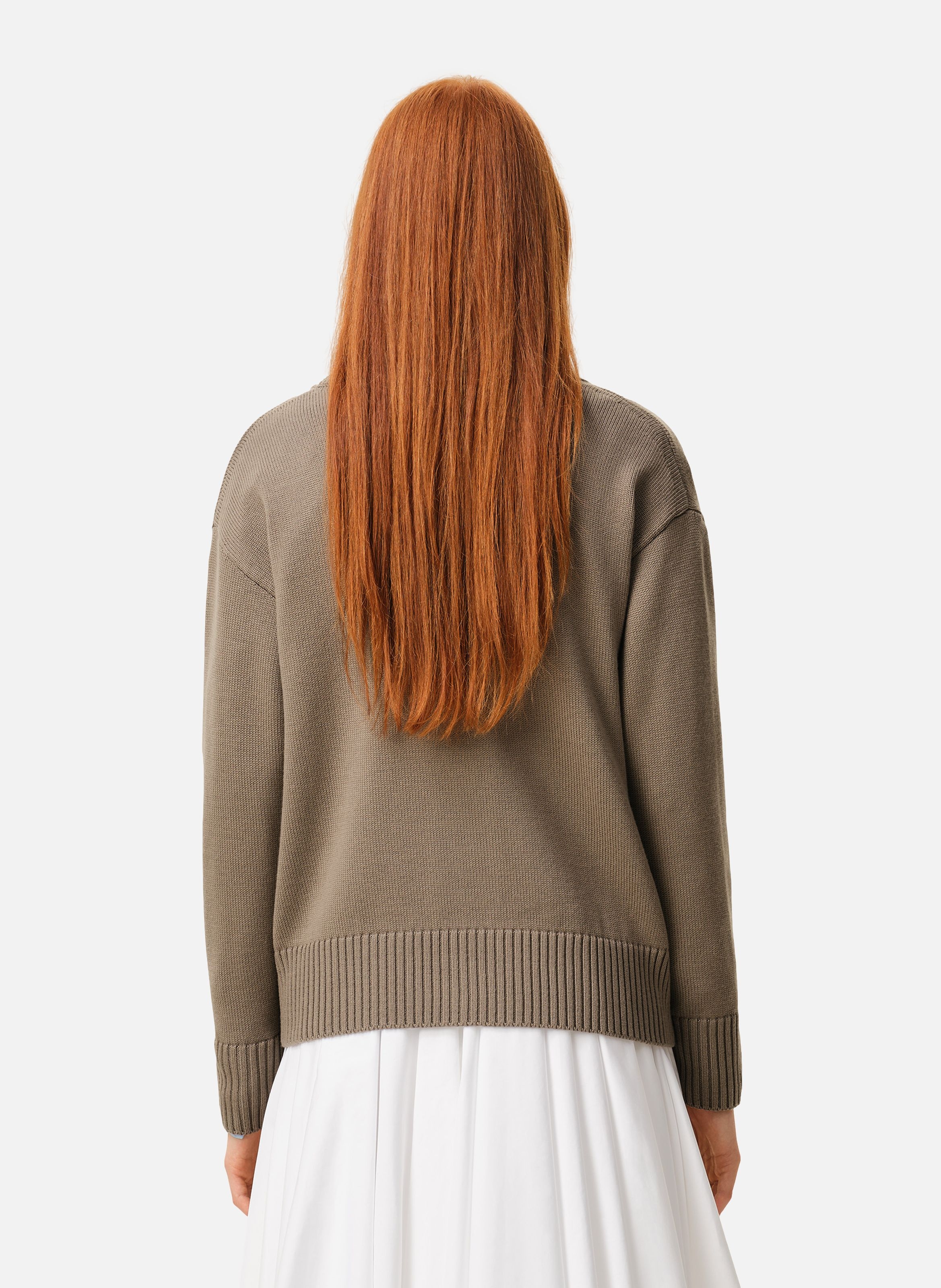 Cardigan ami de coeur en laine unisexe AMI PARIS Beige