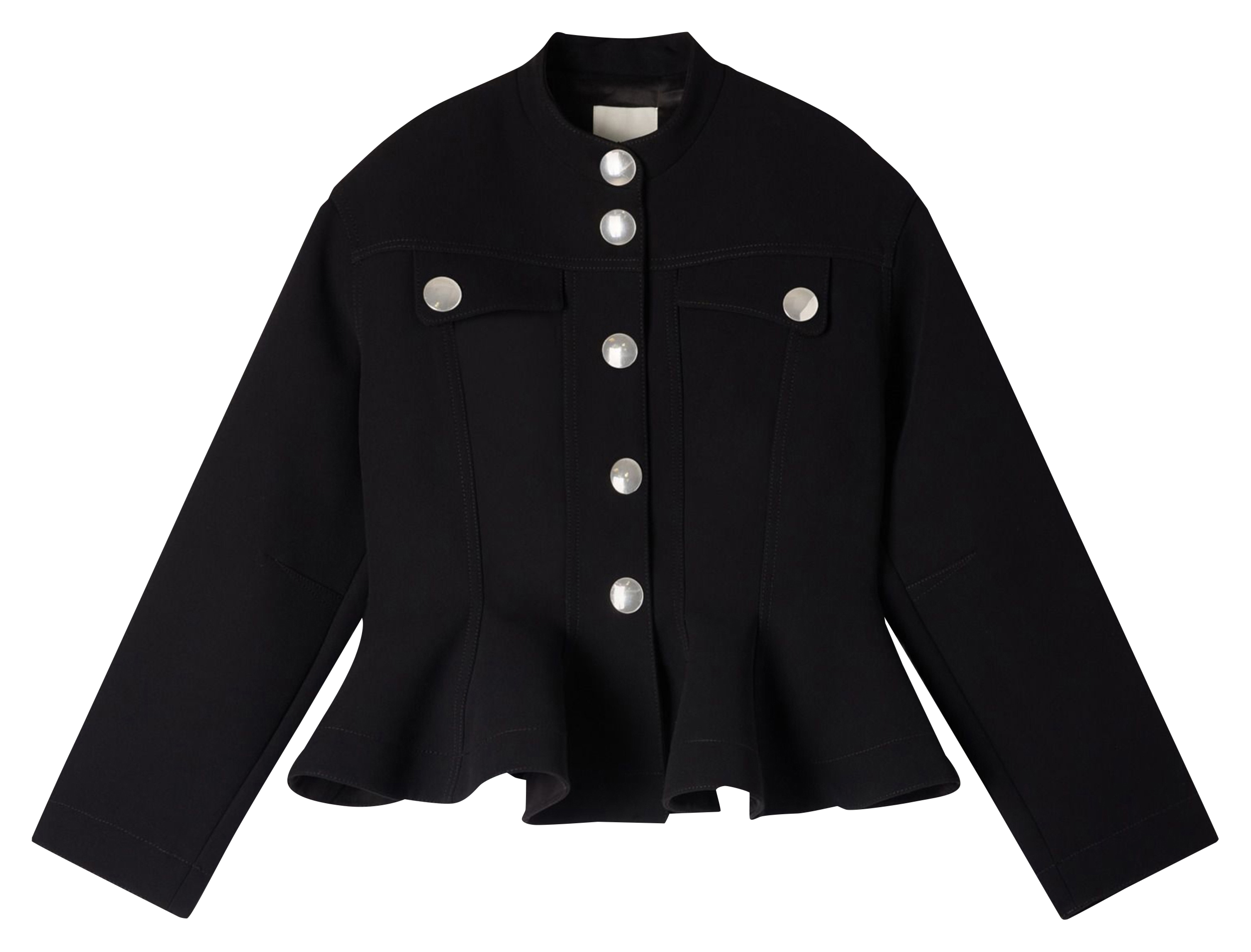 Veste courte boutonnée à volants SANDRO Noir