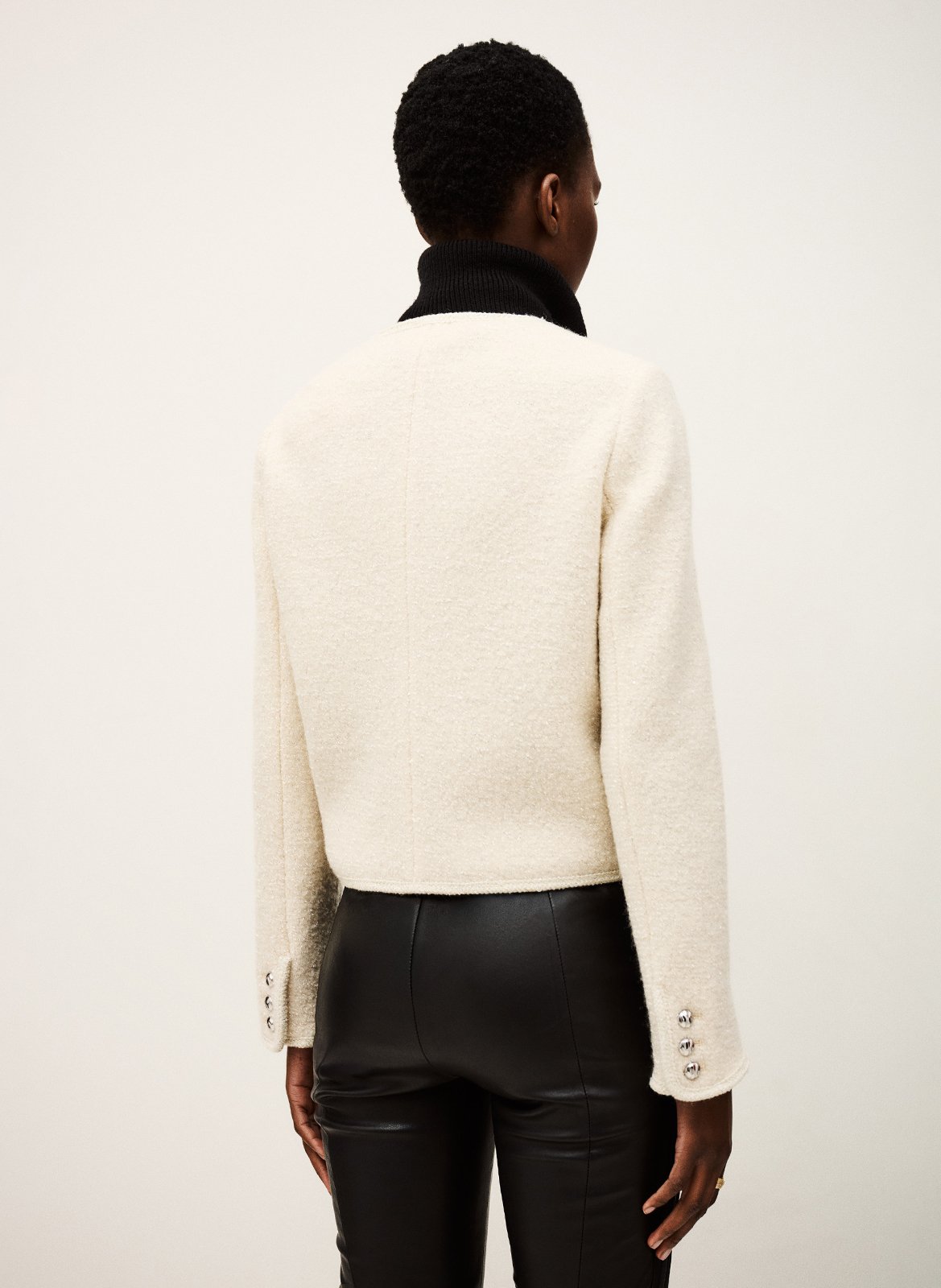 Veste courte boutonnée en maille bouclée ceredith BA&SH Beige