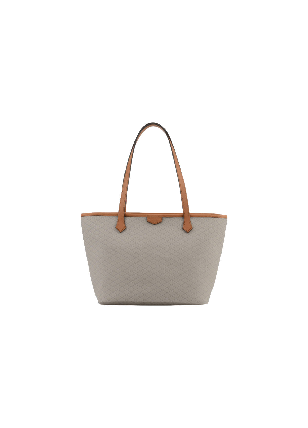 Waves | Sac cabas PM en toile enduite garnie cuir de vachette POURCHET Marron