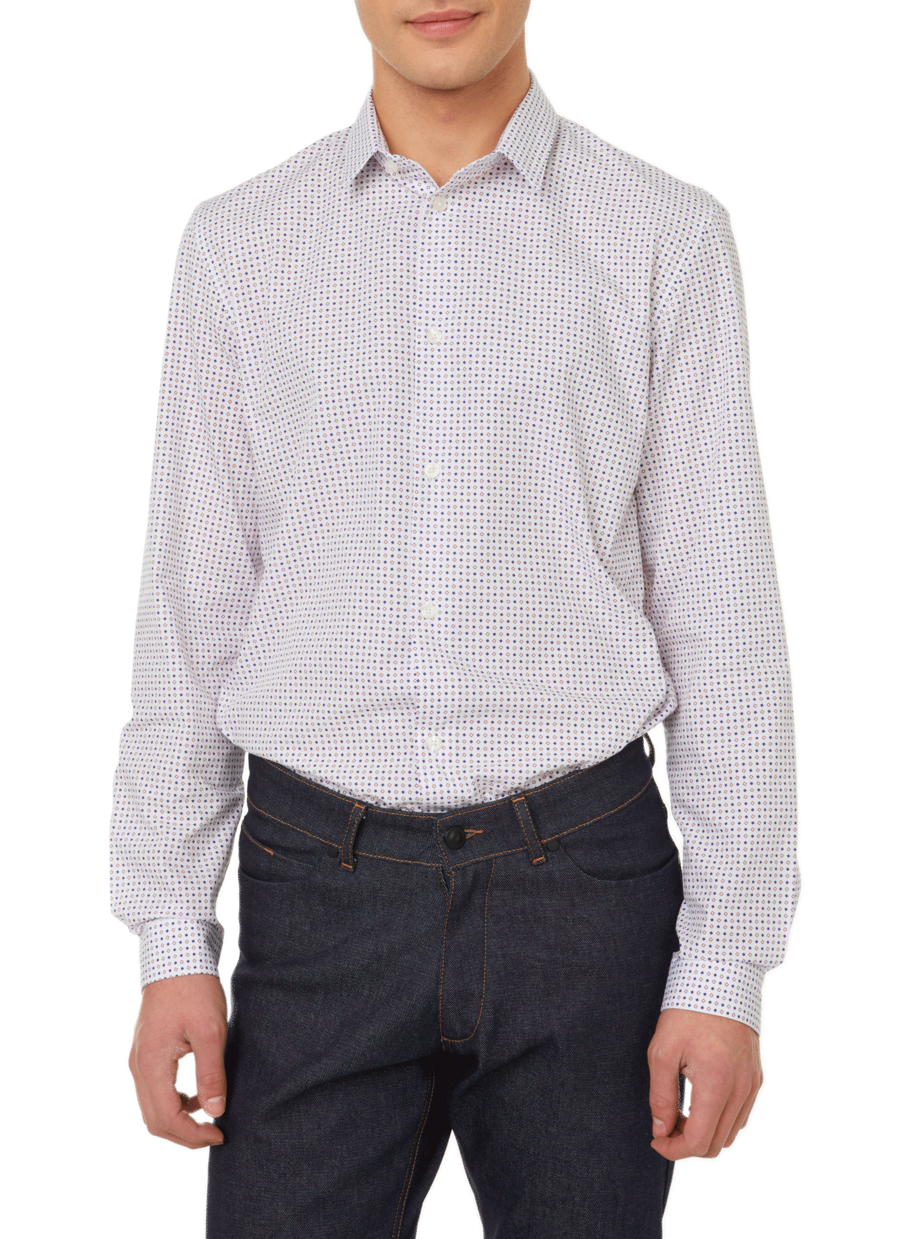 Printed cotton poplin shirt AU PRINTEMPS PARIS Multicolour