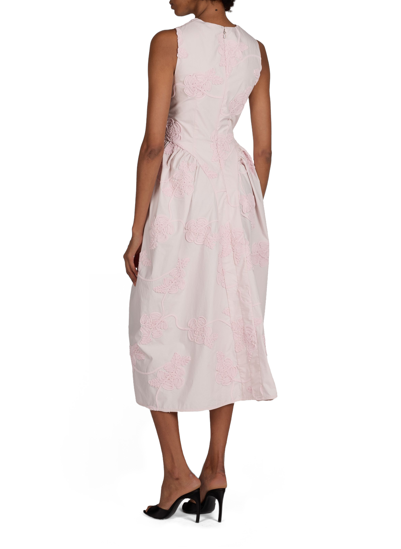 Robe midi fleurie en coton ROTATE Rose