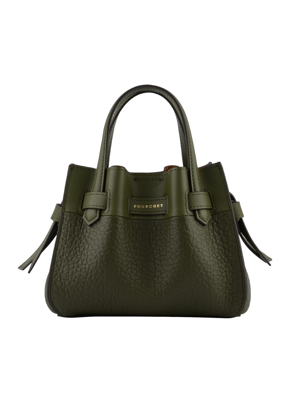 Blossom | Sac à main Nano en cuir de vachette POURCHET Kaki