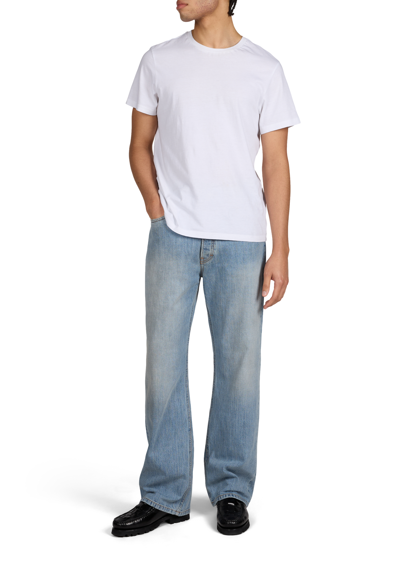 Jean droit décontracté en coton JEANERICA DENIM Bleu