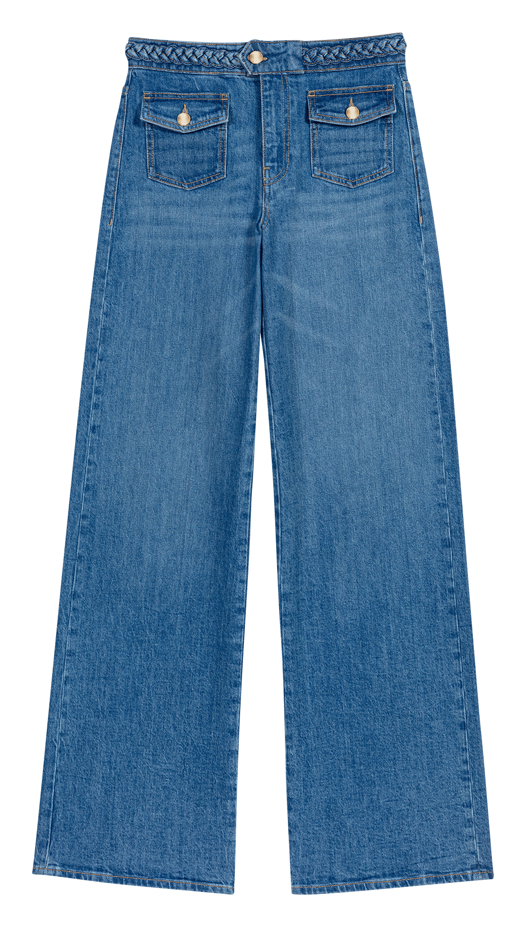 Jean patte d'eph en coton mélangé MAJE Bleu